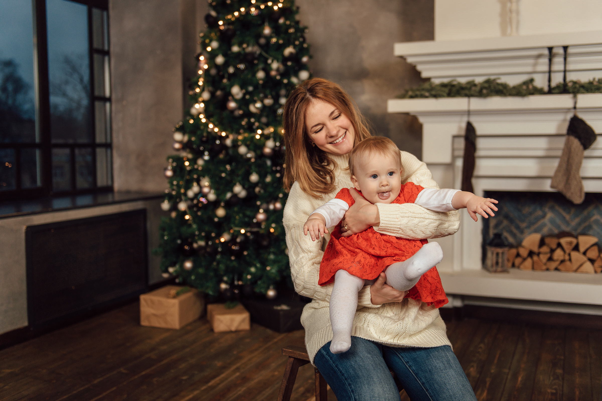 Семейная фотосессия под Новый Год в студии 212. Свадебный фотограф в Санкт-Петербурге Венера Ахметова
