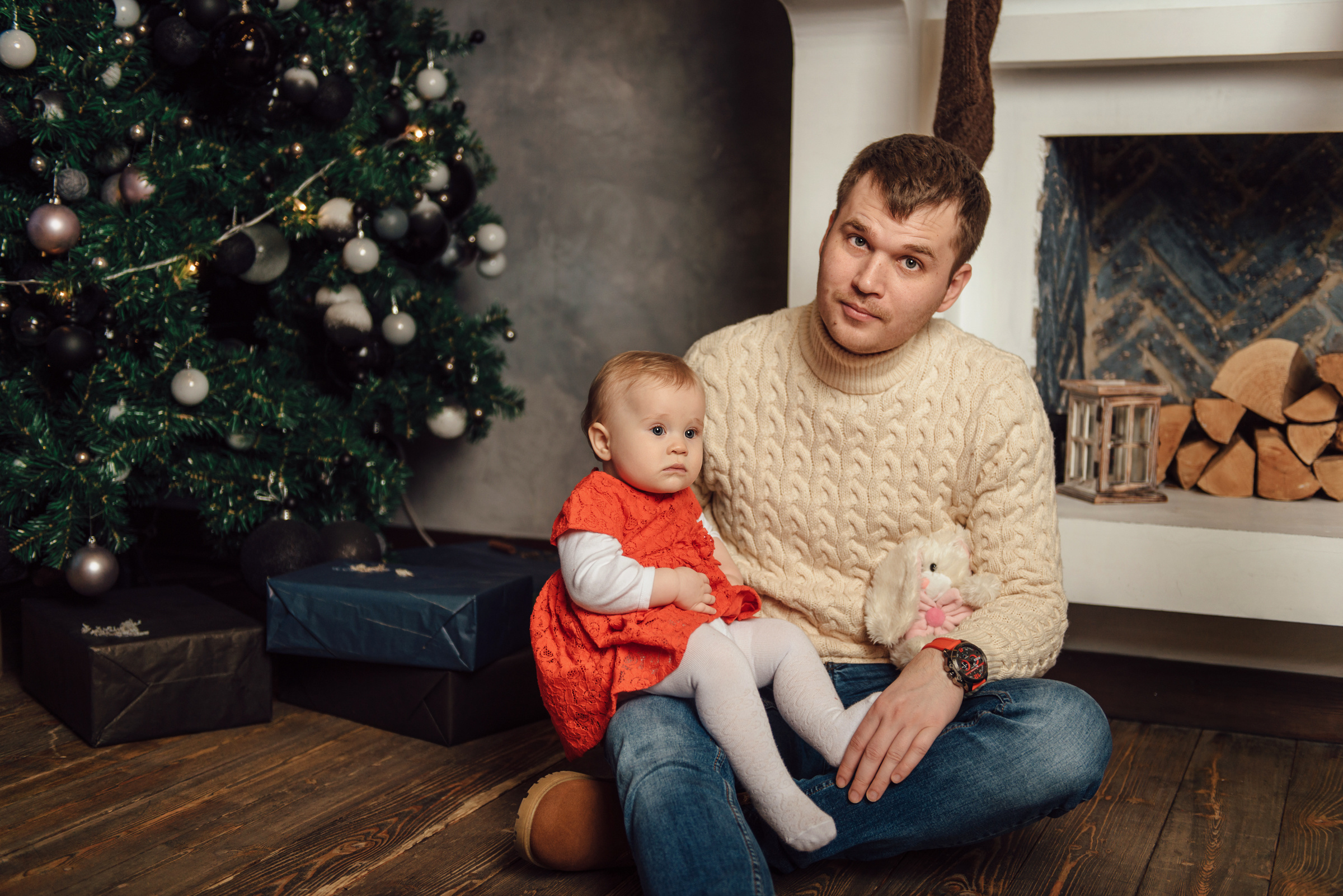 Семейная фотосессия под Новый Год в студии 212. Свадебный фотограф в Санкт-Петербурге Венера Ахметова