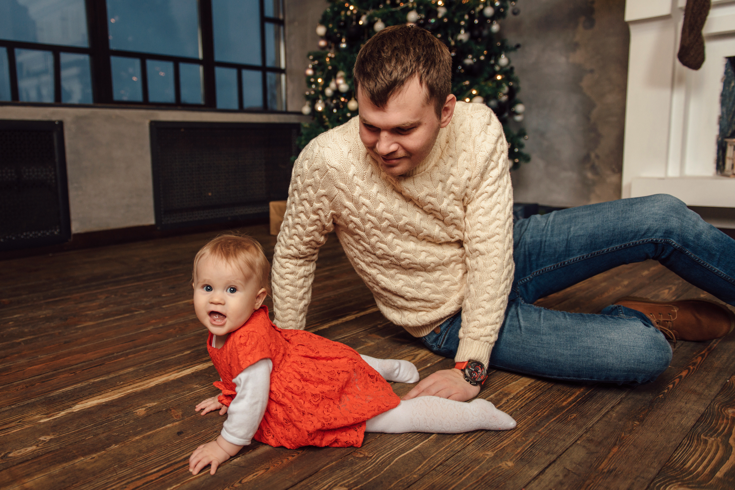 Семейная фотосессия под Новый Год в студии 212. Свадебный фотограф в Санкт-Петербурге Венера Ахметова