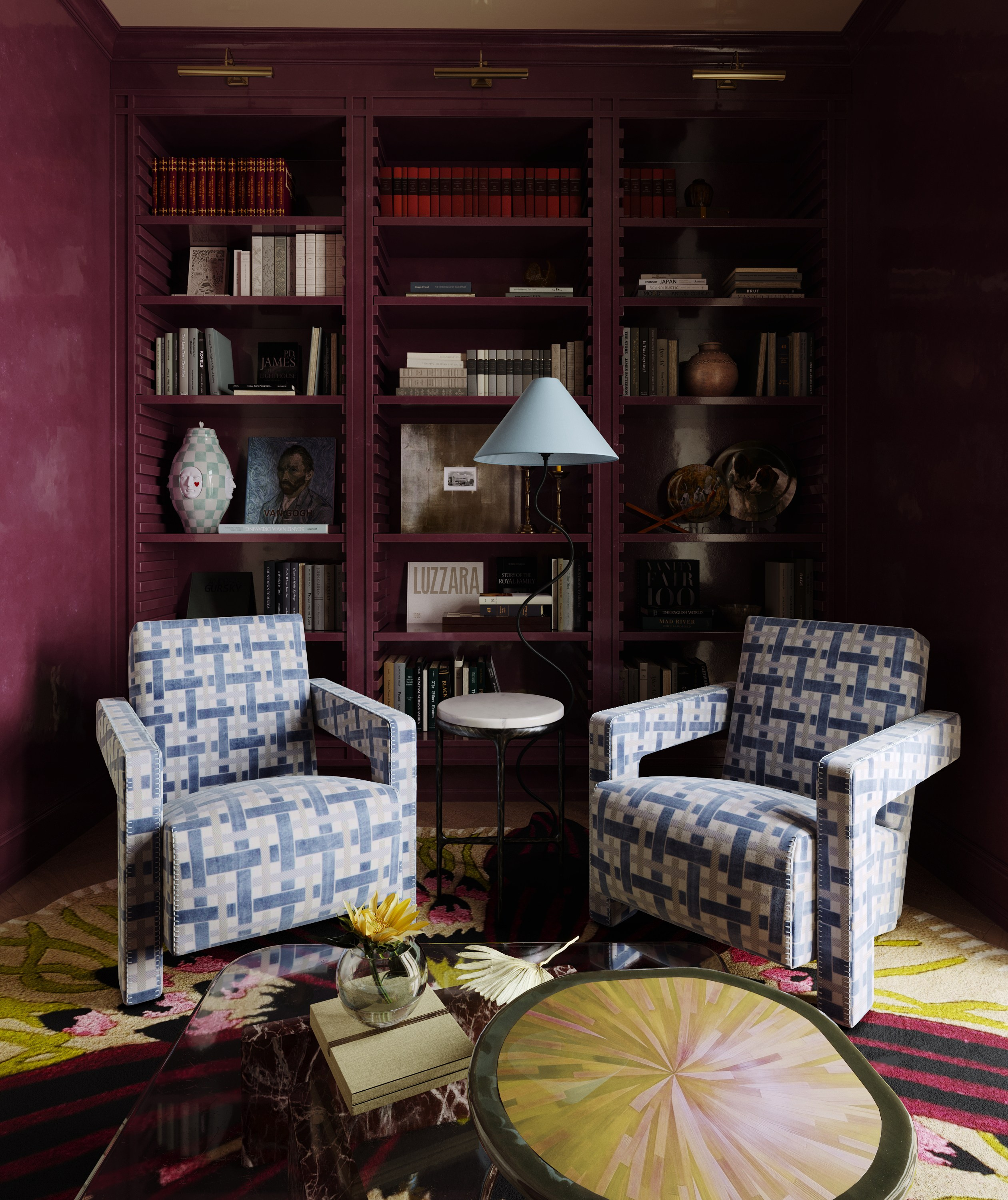 Кабинет-библиотека. 3D визуализация дизайна интерьера. 3D interior design visualizer