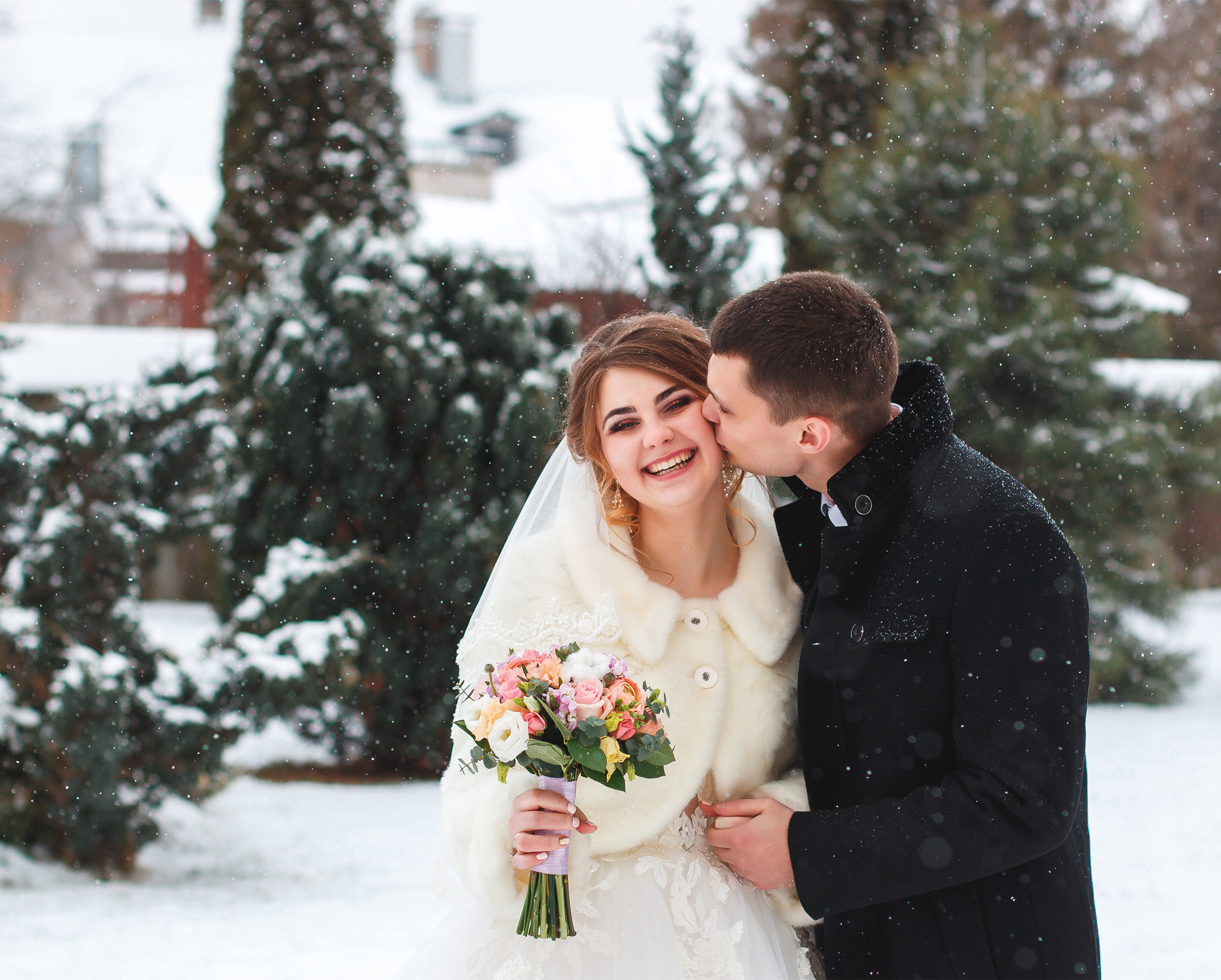 Zimowa sesja ślubna