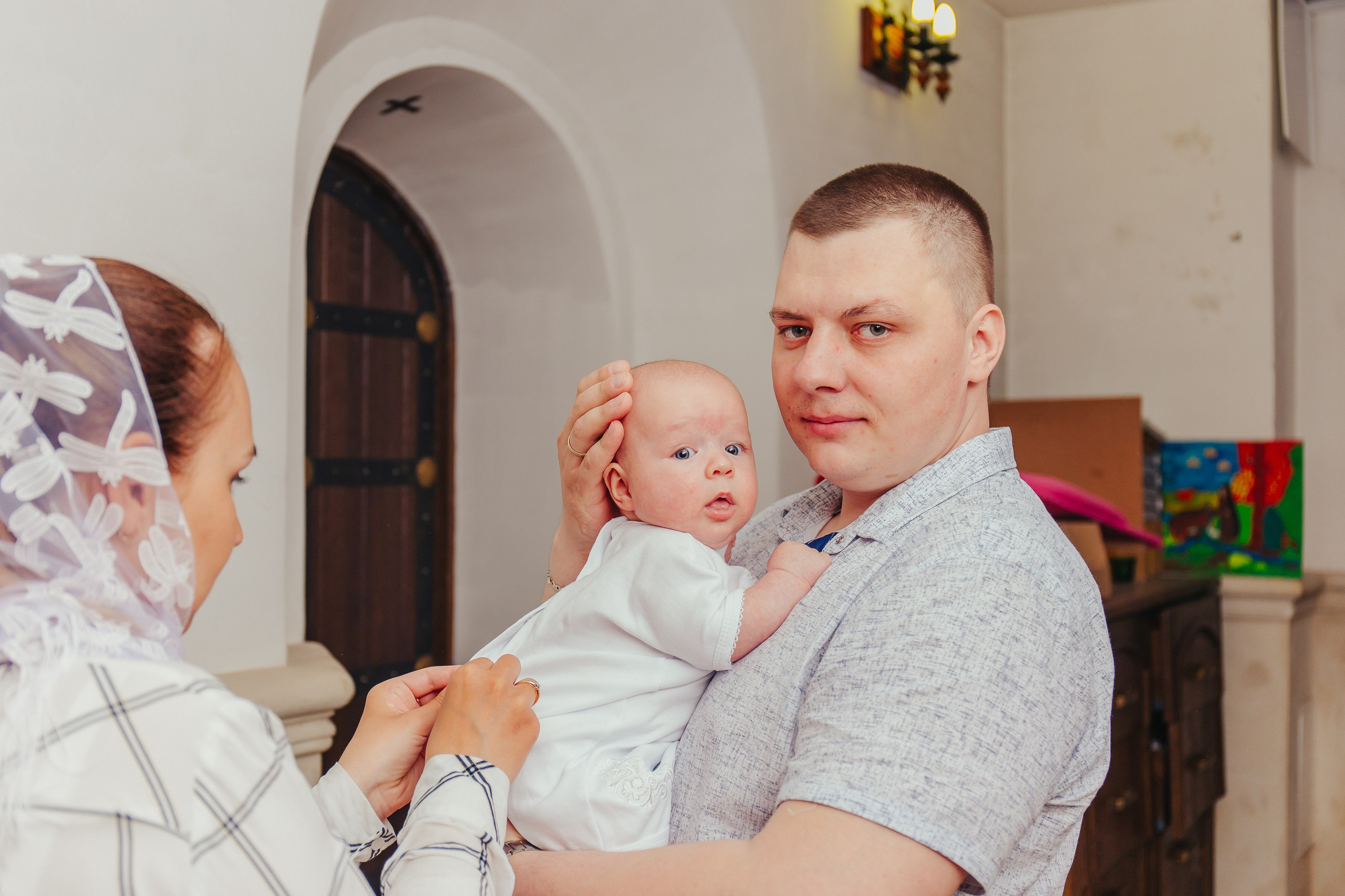 Крещение Михаила. Церковь Явления Пресвятой Богородицы. Фотограф новорожденных и детский в Сергиевом Посаде Кругликова Юлия