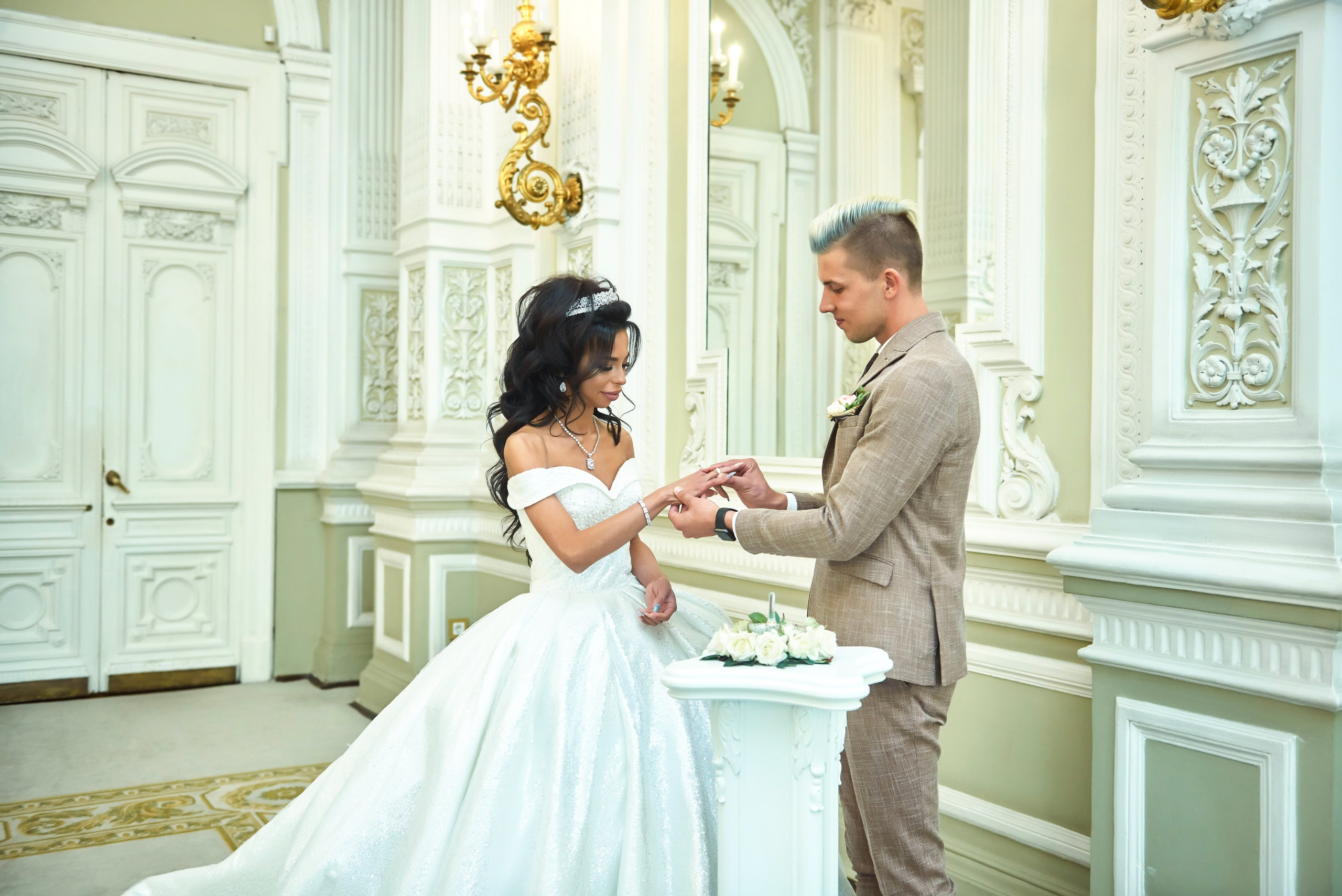 Михаил и Анна (Первый Дворец Бракосочетания России на Английской набережной 28). Портретный, семейный и свадебный фотограф в Санкт-Петербурге и в Пушкине Ширяев Денис