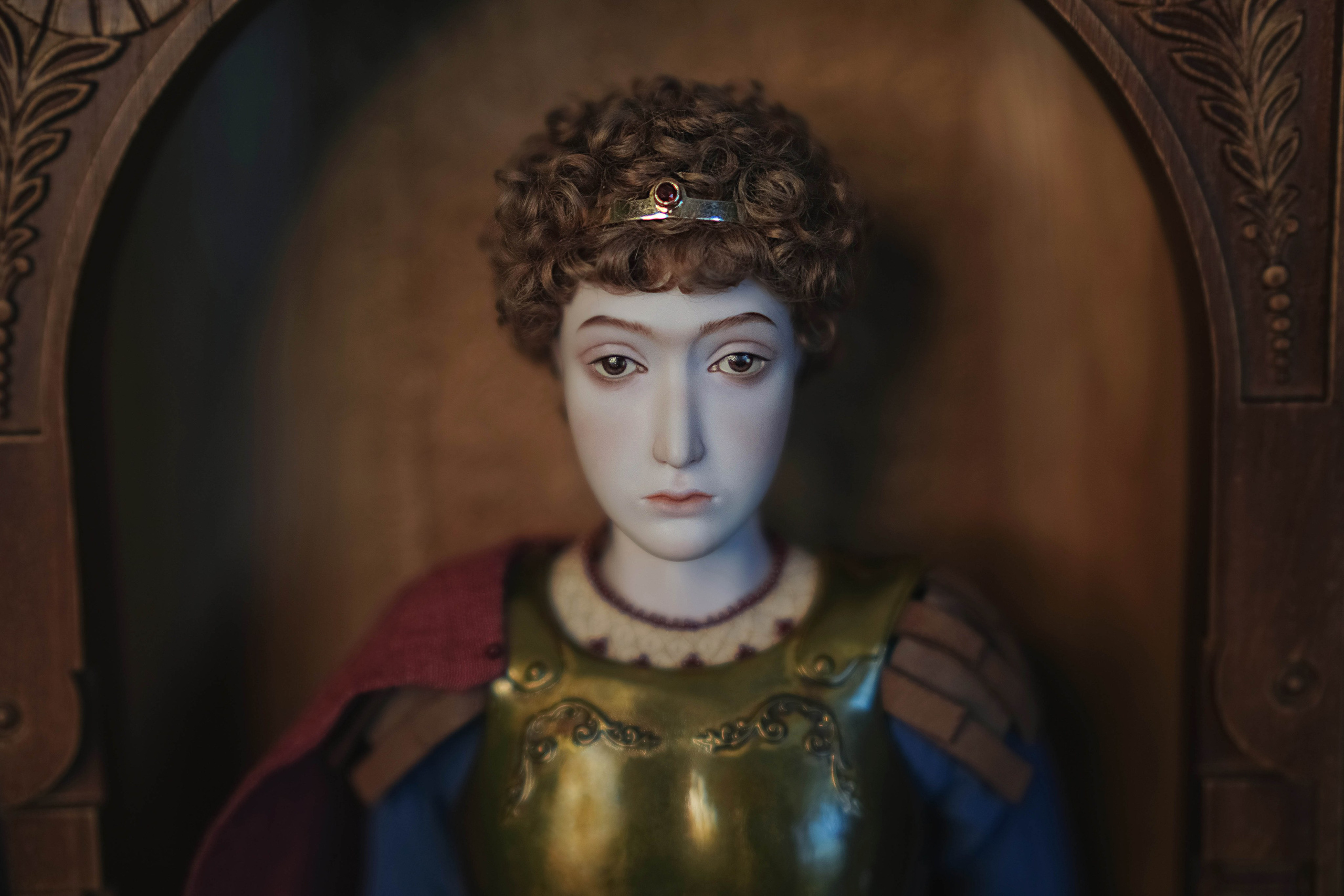 Шарнирная скульптура Святого Георгия 200 тыс руб. Авторские Шарнирные куклы и украшения из фарфора Алексаны Лавринчук