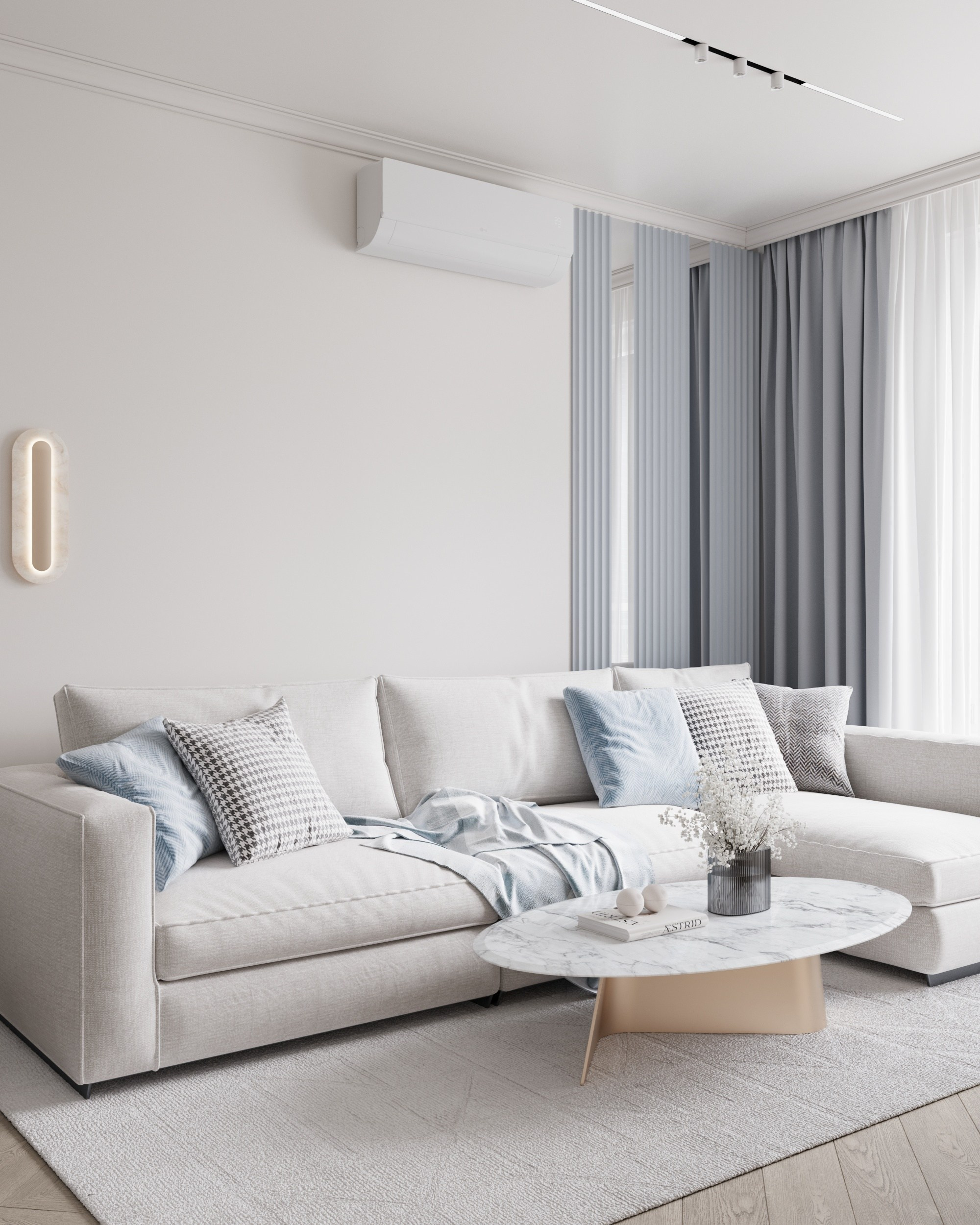 Blue Classic. Дизайн интерьера | 3D визуализация | Миланская Марина