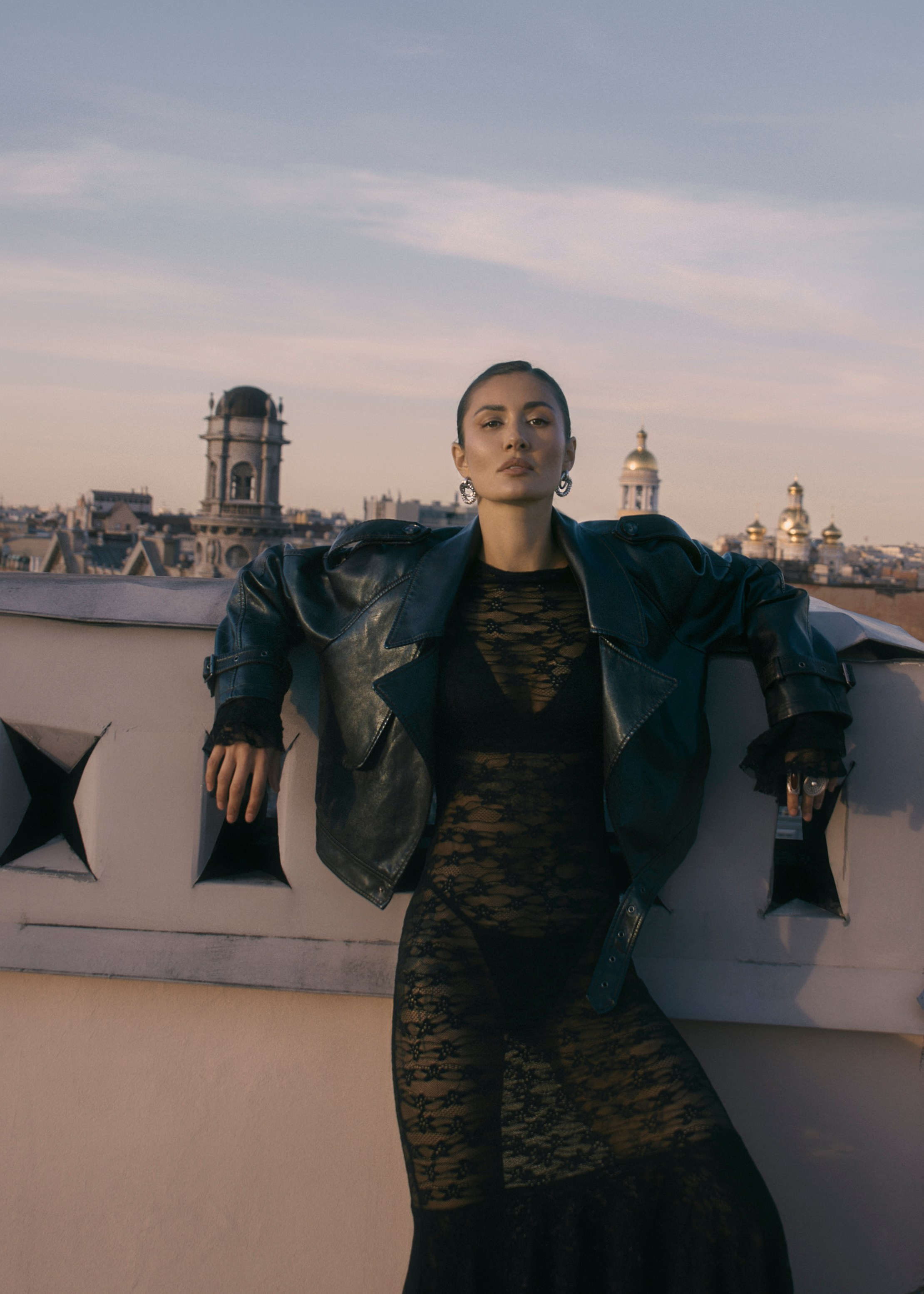 стильная фотосессия на крыше СПб