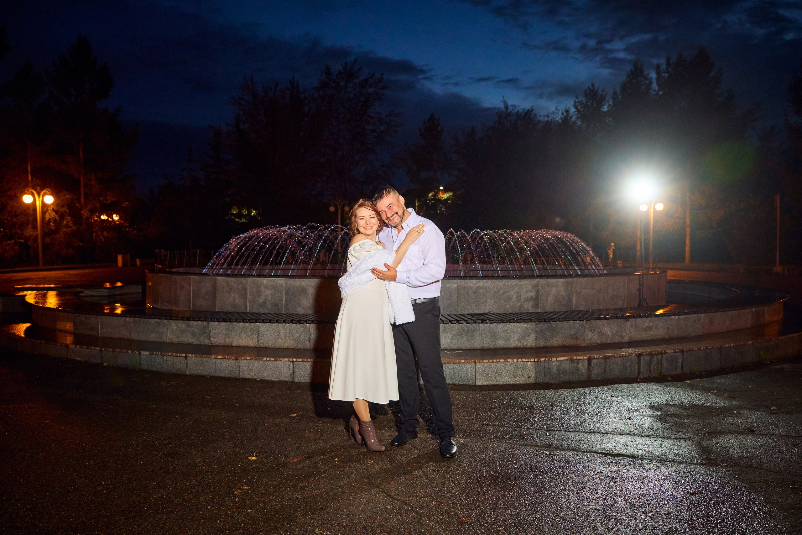 Ночная свадебная фотосессия