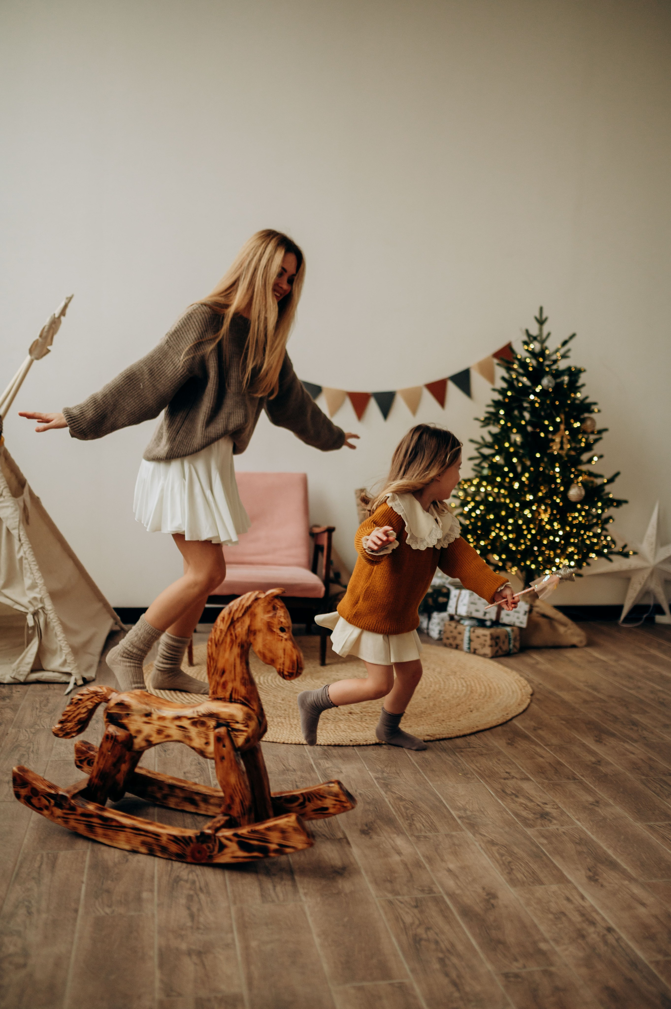 Семейная новогодняя фотосессия в студии. Семейный фотограф в Домодедово и Москве Елена Пичугина