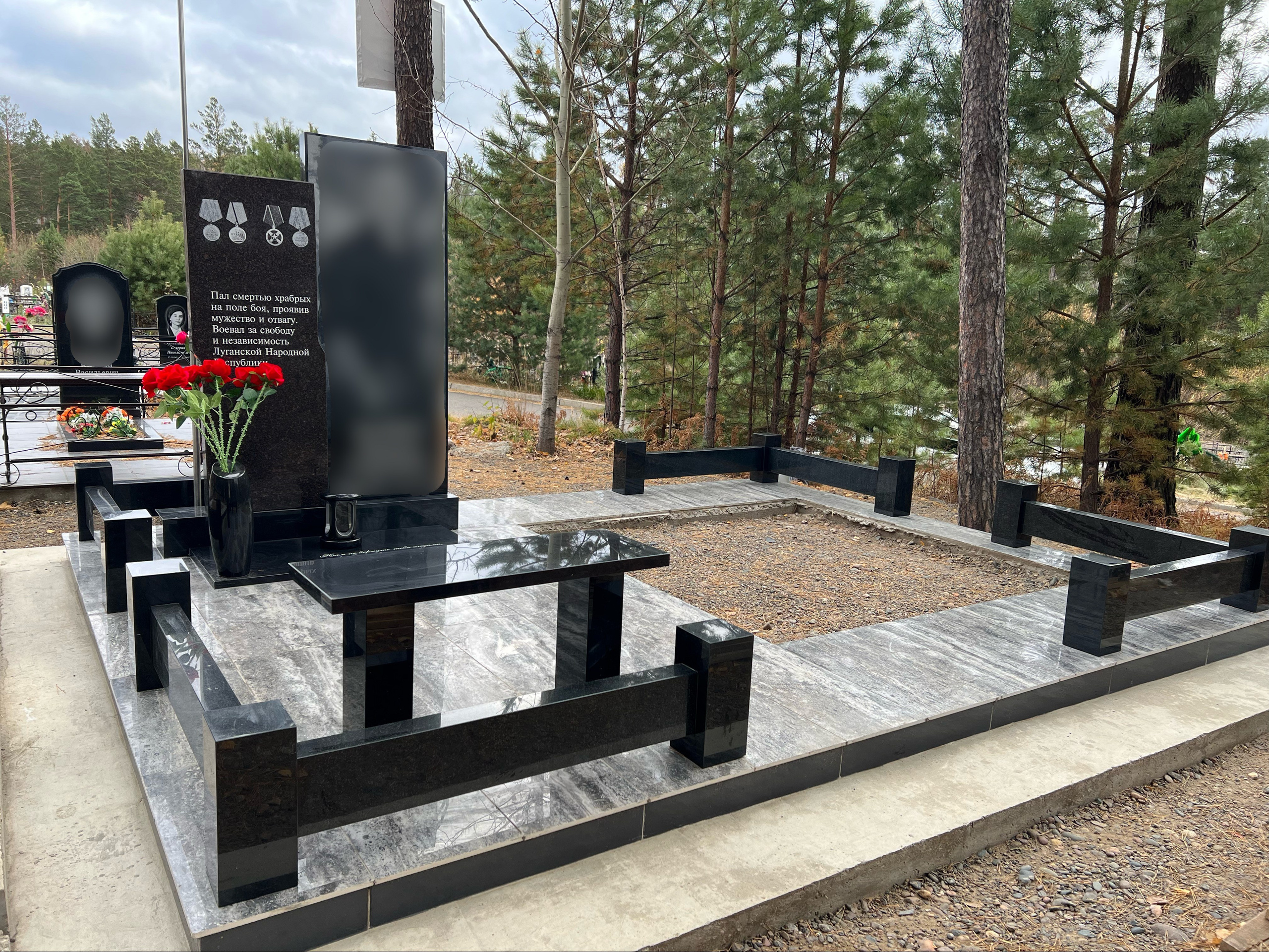 Благоустройство (наши работы). ГРАНИТ26 Ритуальные услуги Железногорск. Благоустройство могил, продажа памятников