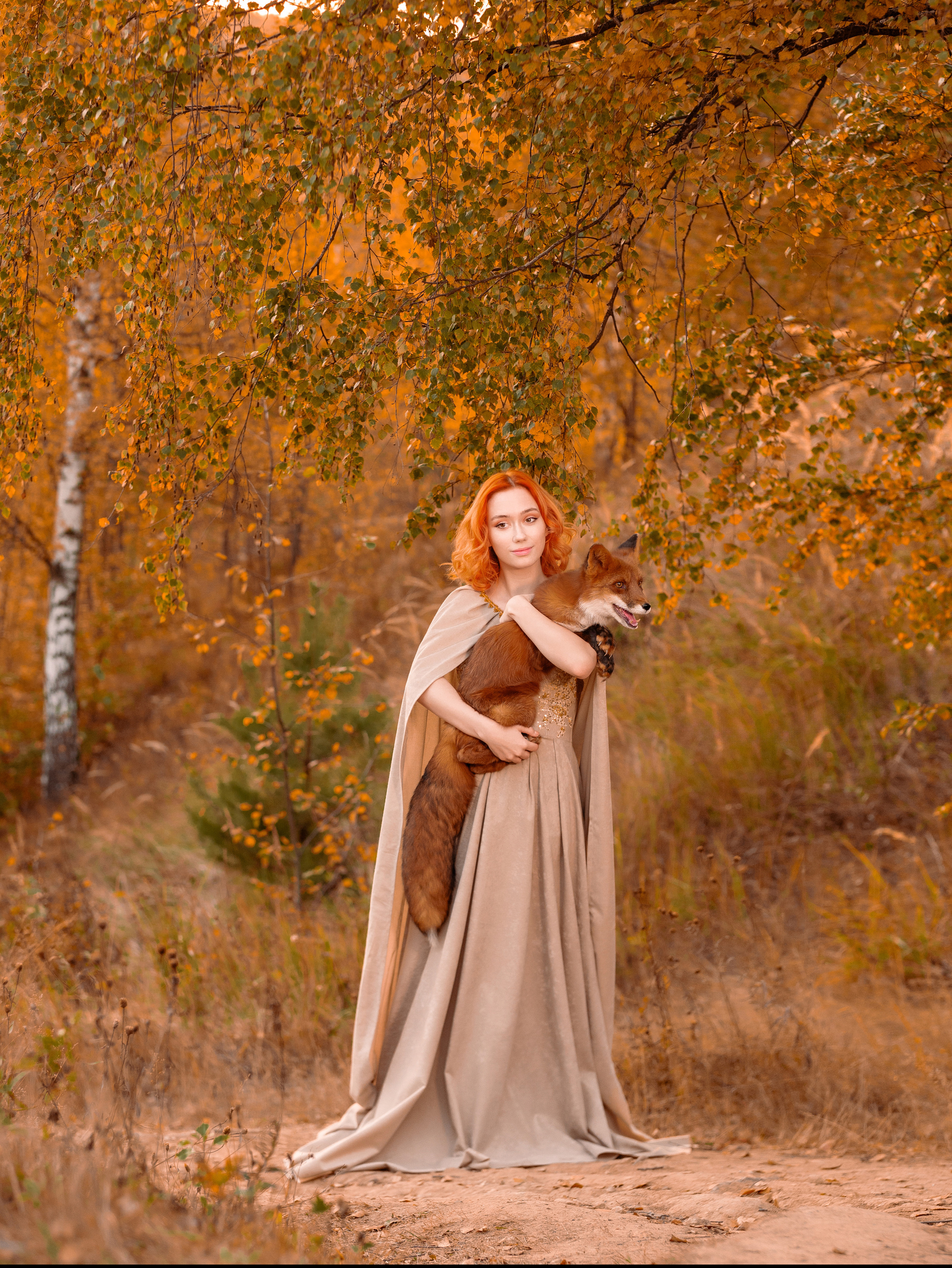 Алёна с лисой. Арт фотограф, женский фотограф Москва