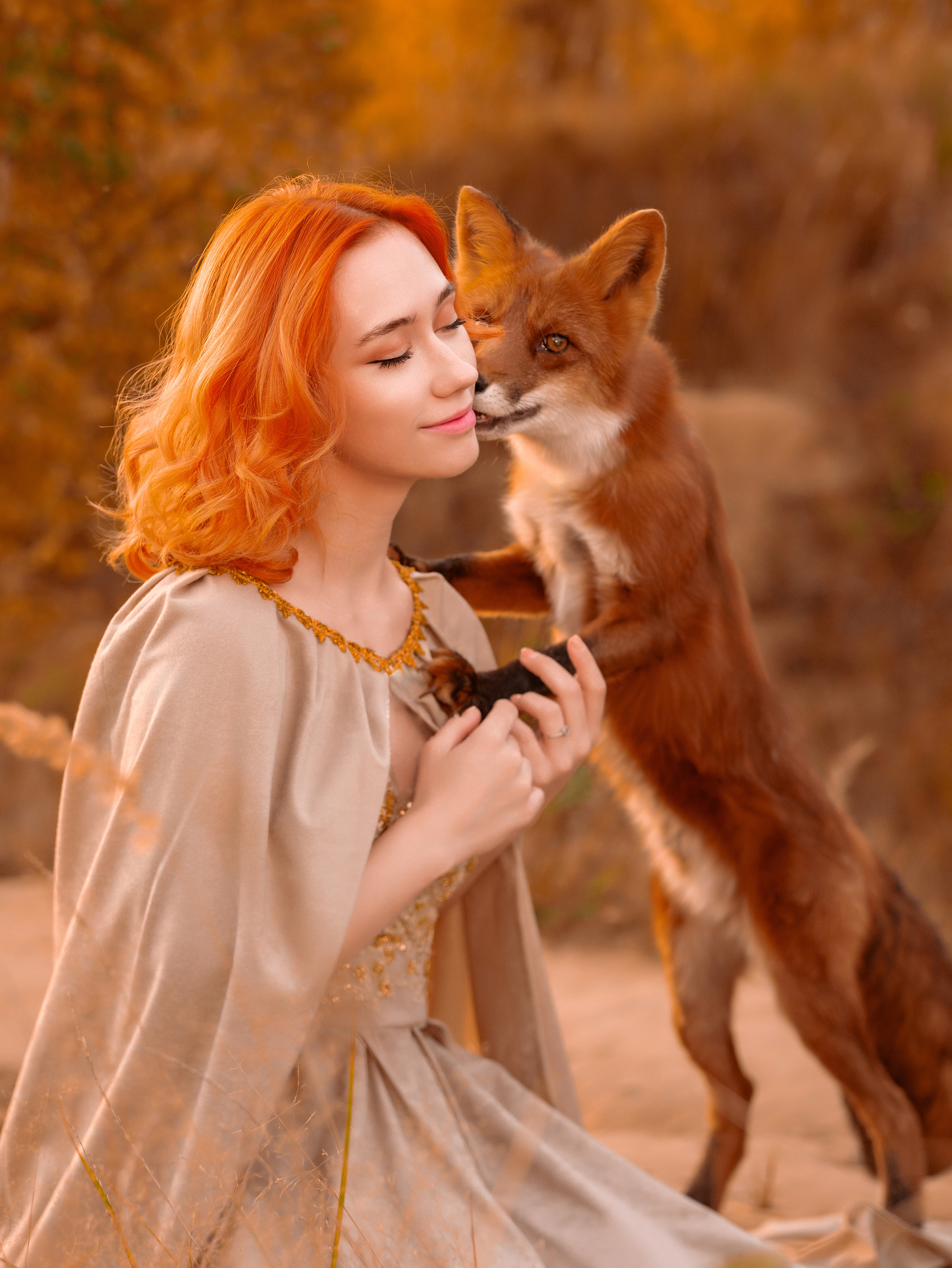 Алёна с лисой. Арт фотограф, женский фотограф Москва