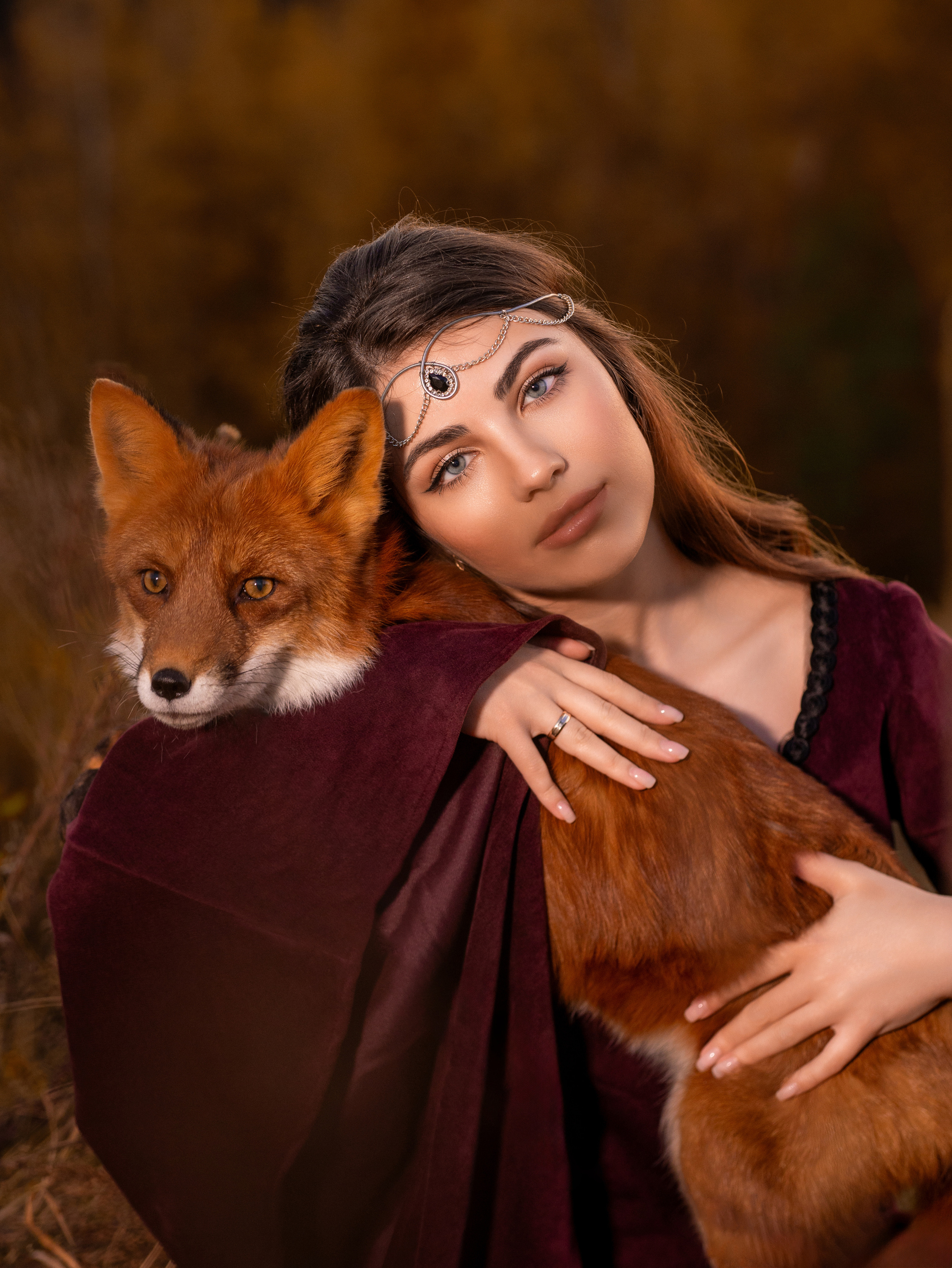 Анна с лисой. Арт фотограф, женский фотограф Москва