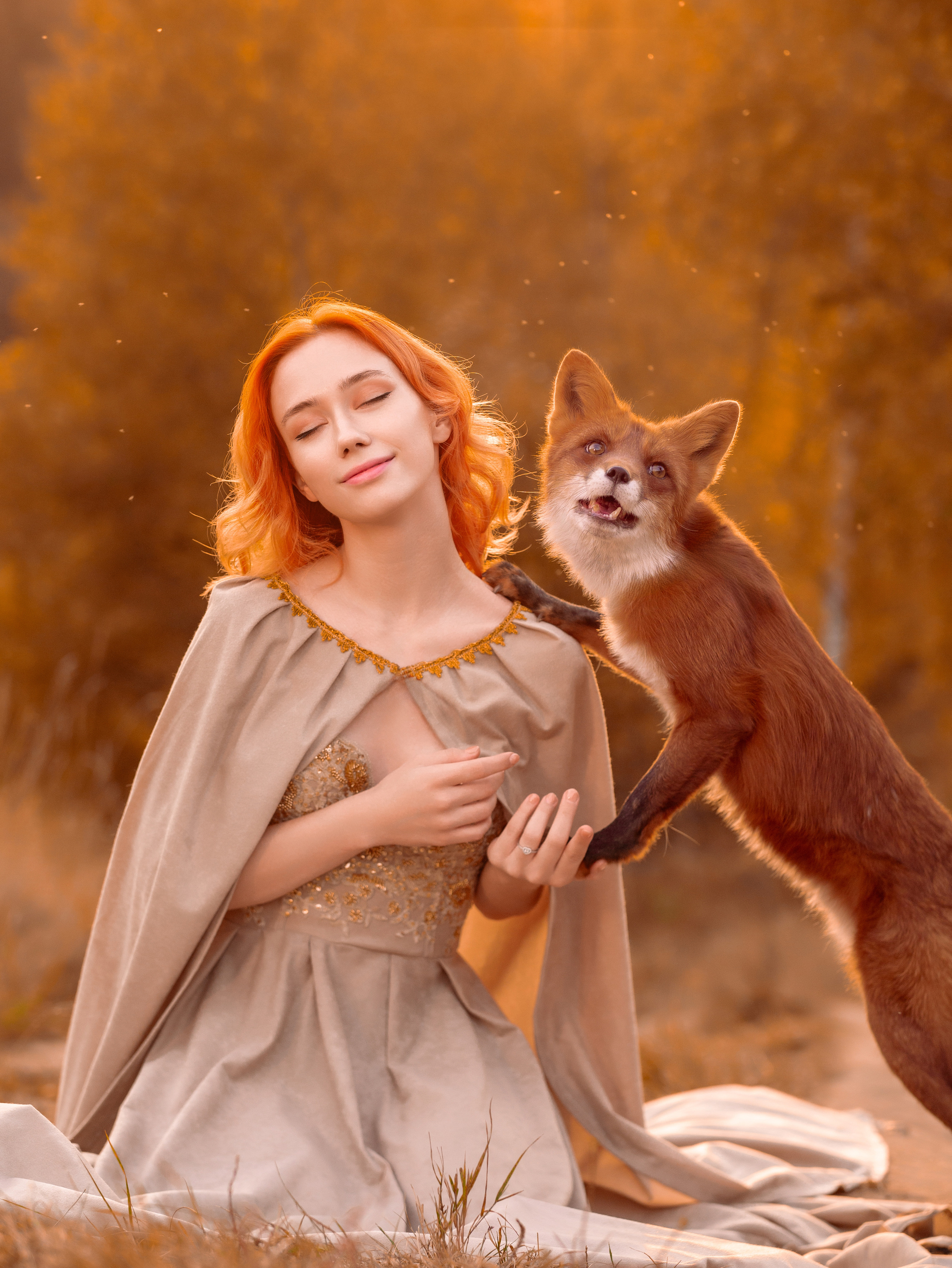 Алёна с лисой. Арт фотограф, женский фотограф Москва