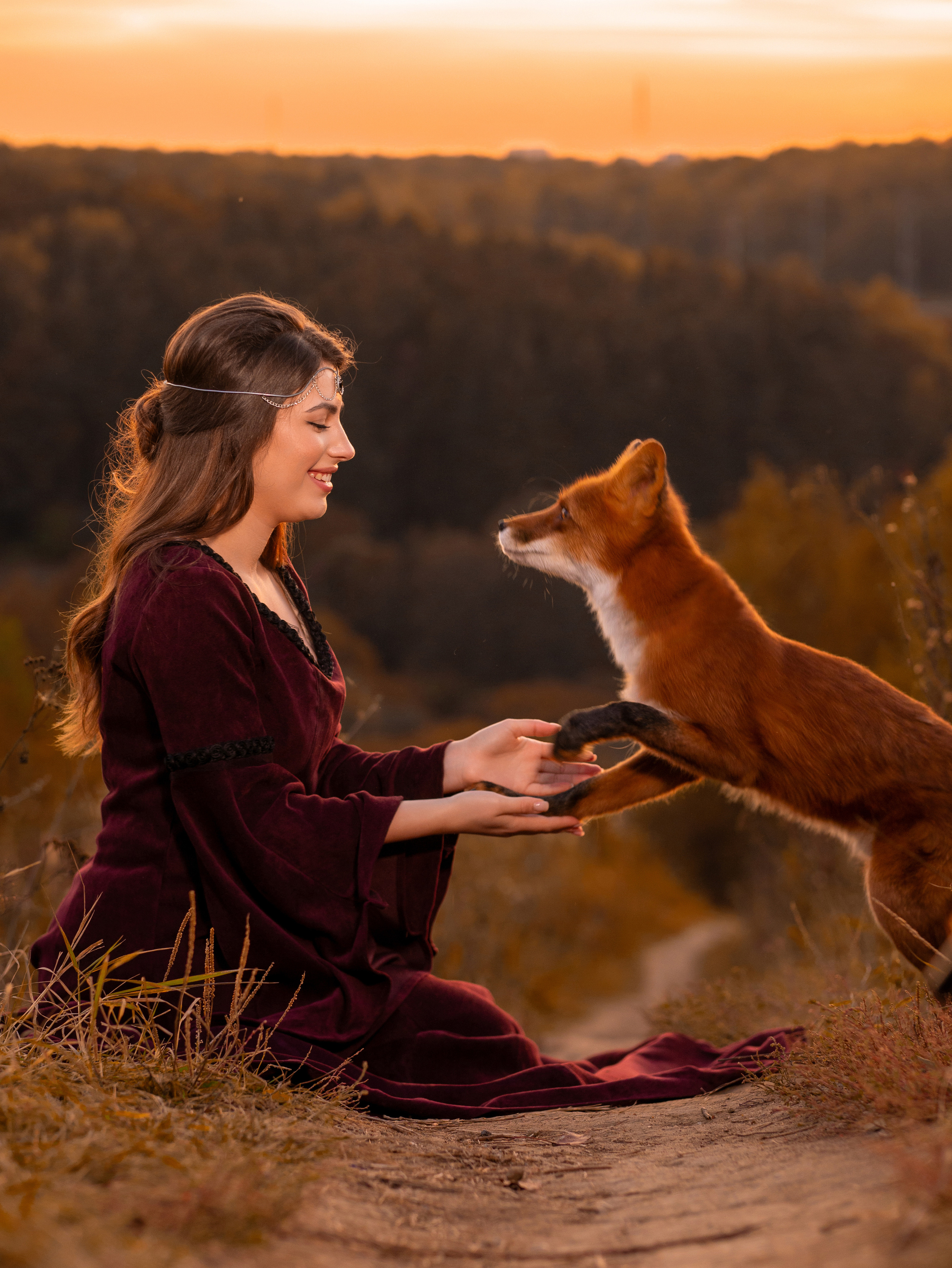 Анна с лисой. Арт фотограф, женский фотограф Москва