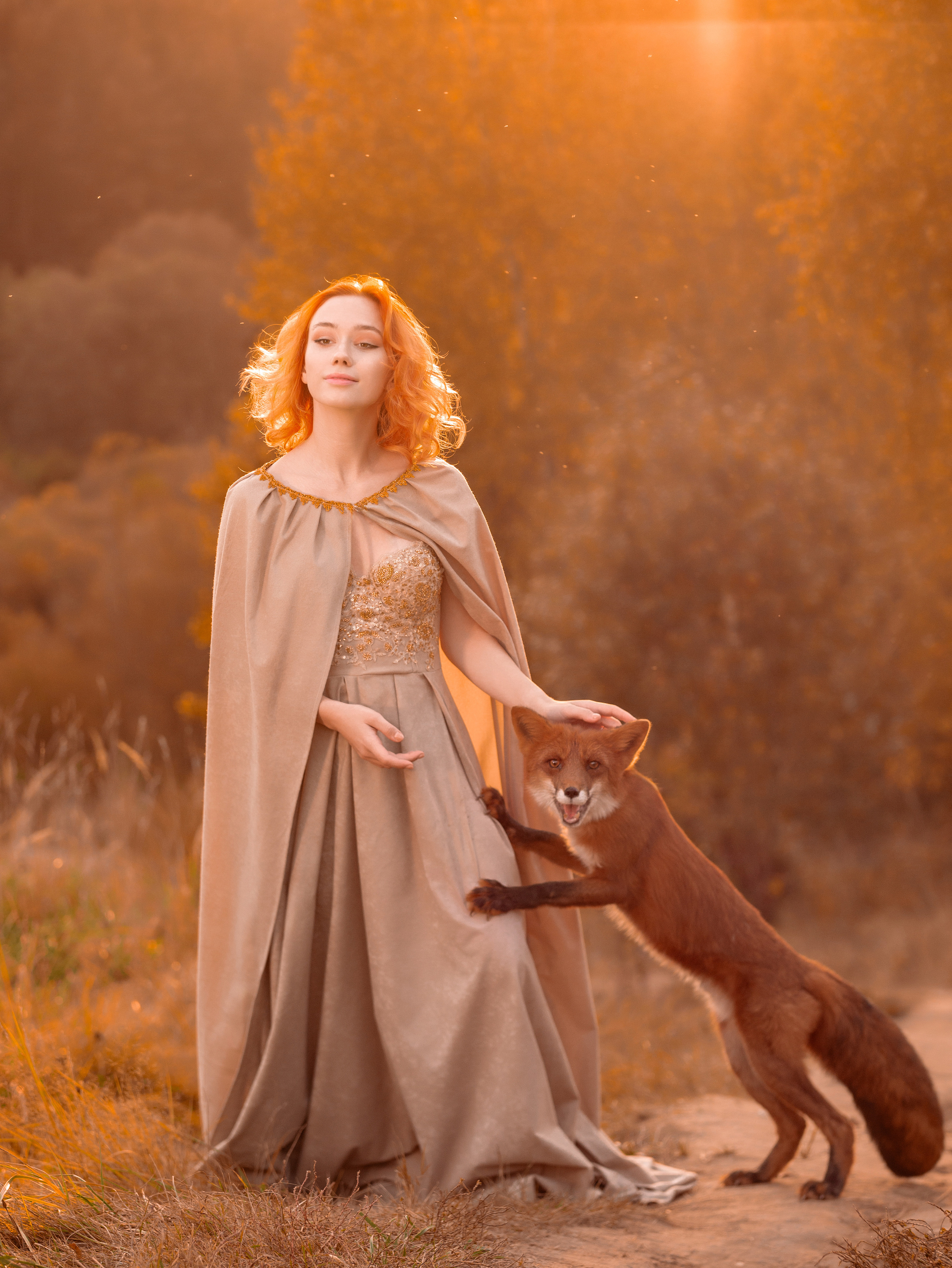Алёна с лисой. Арт фотограф, женский фотограф Москва