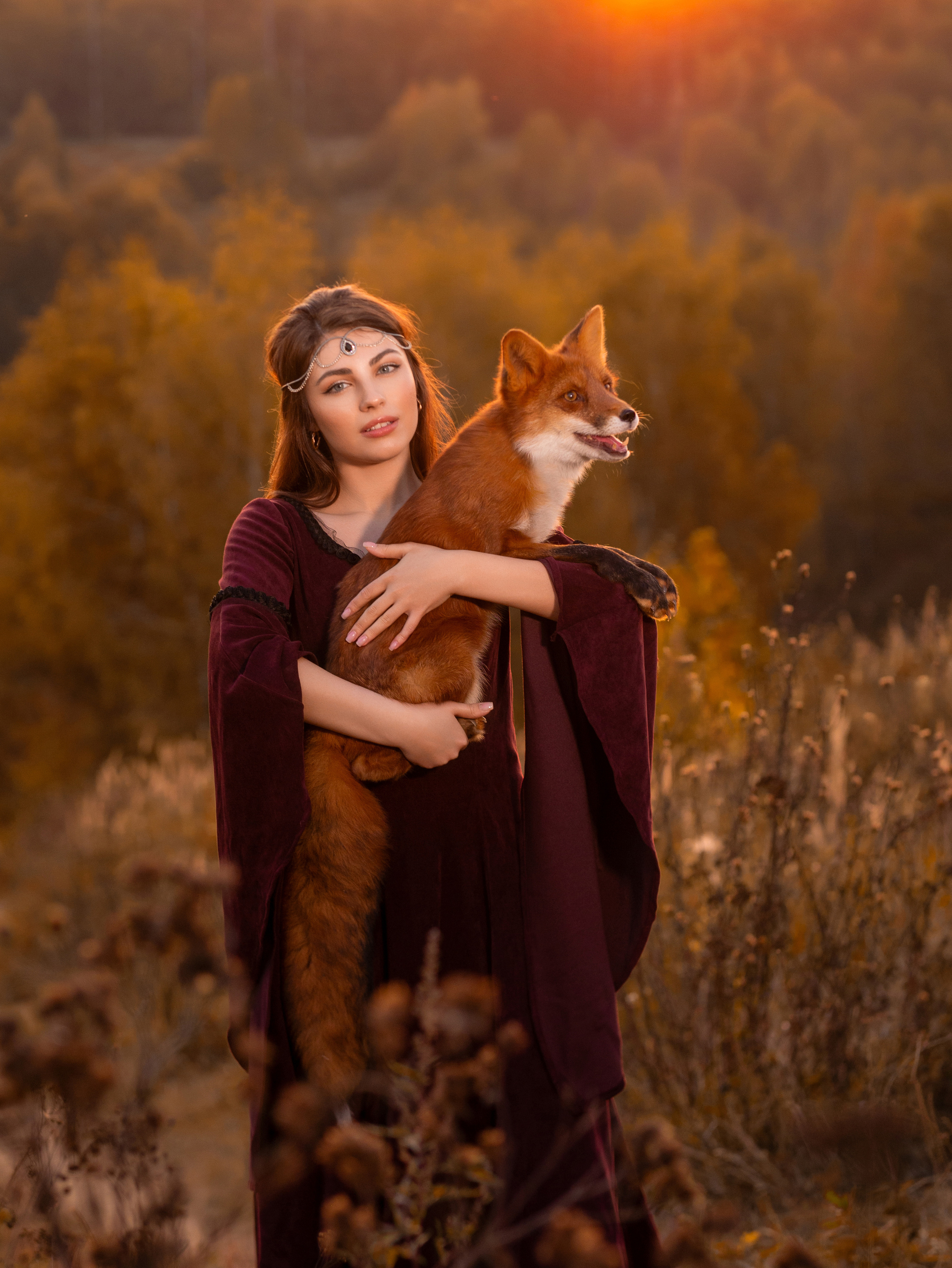 Анна с лисой. Арт фотограф, женский фотограф Москва