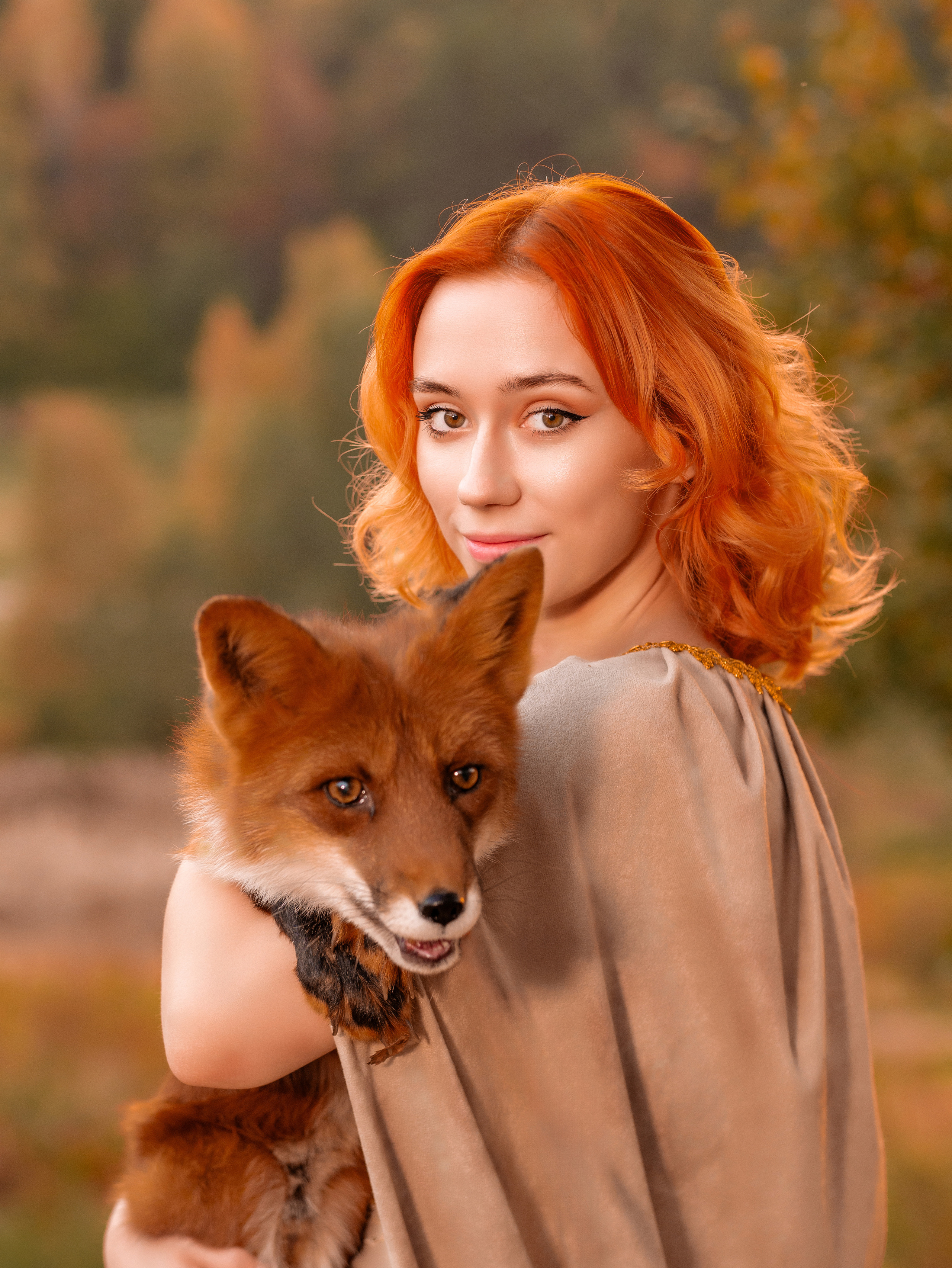 Алёна с лисой. Арт фотограф, женский фотограф Москва