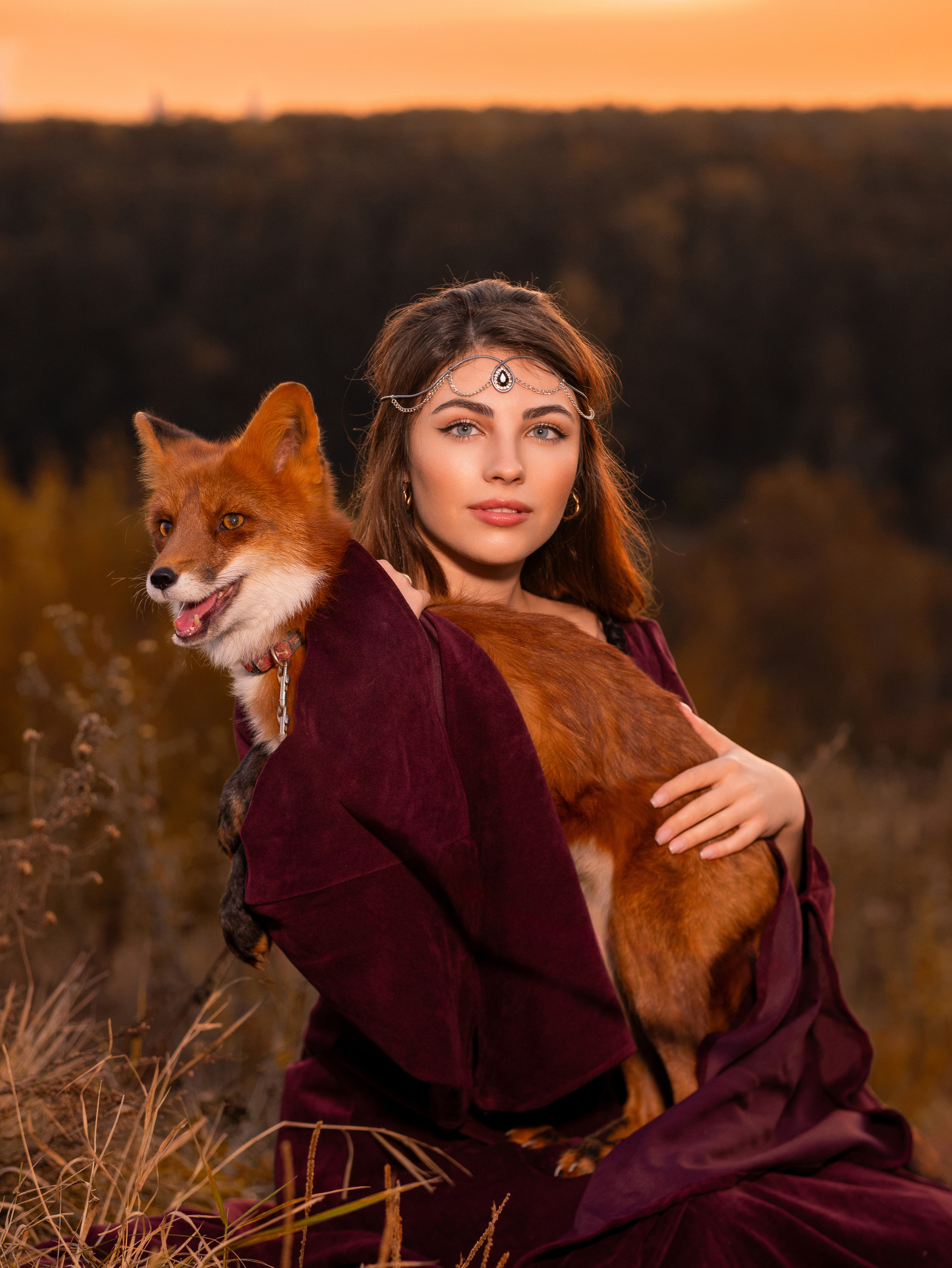 Анна с лисой. Арт фотограф, женский фотограф Москва