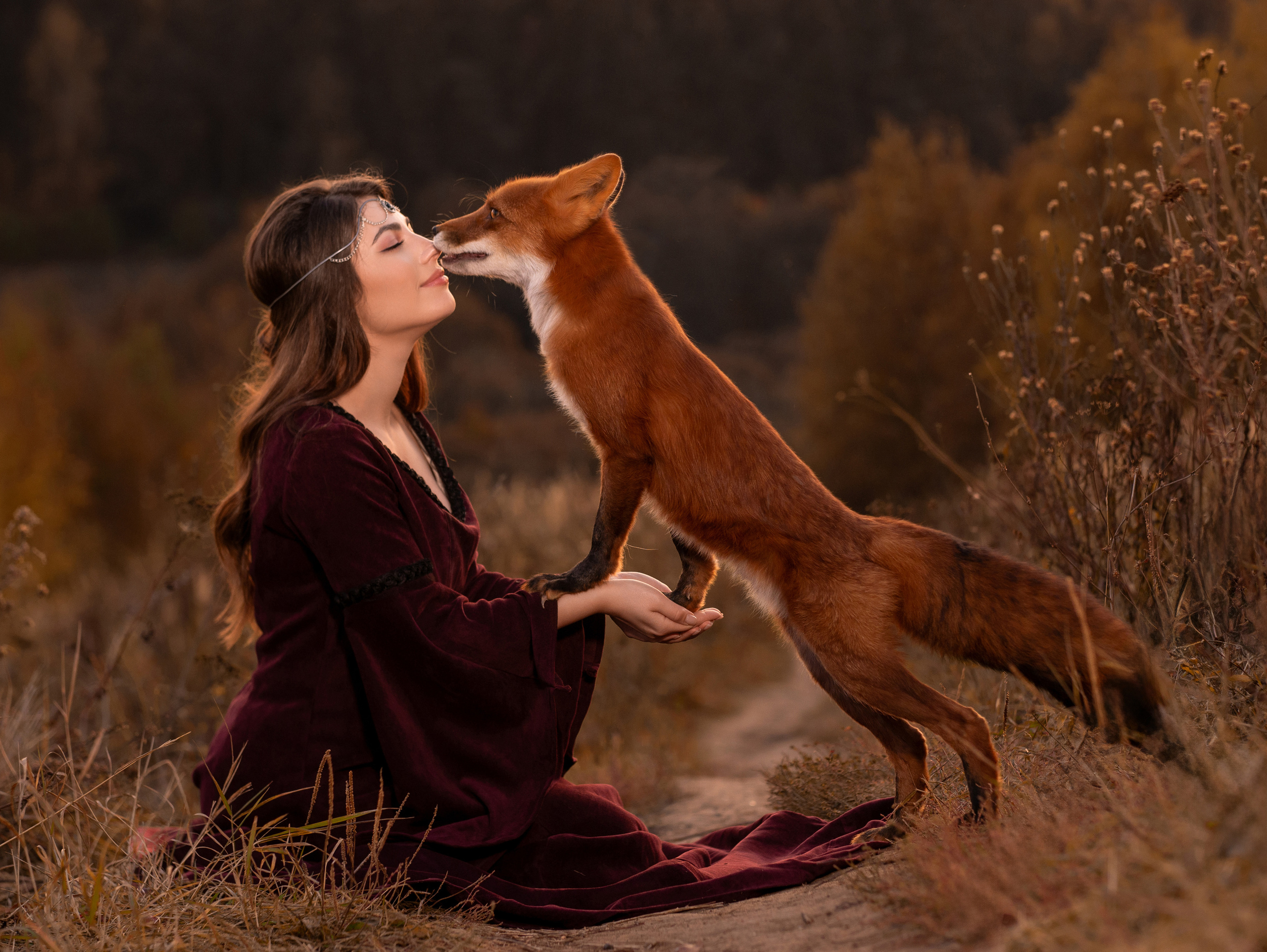 Анна с лисой. Арт фотограф, женский фотограф Москва