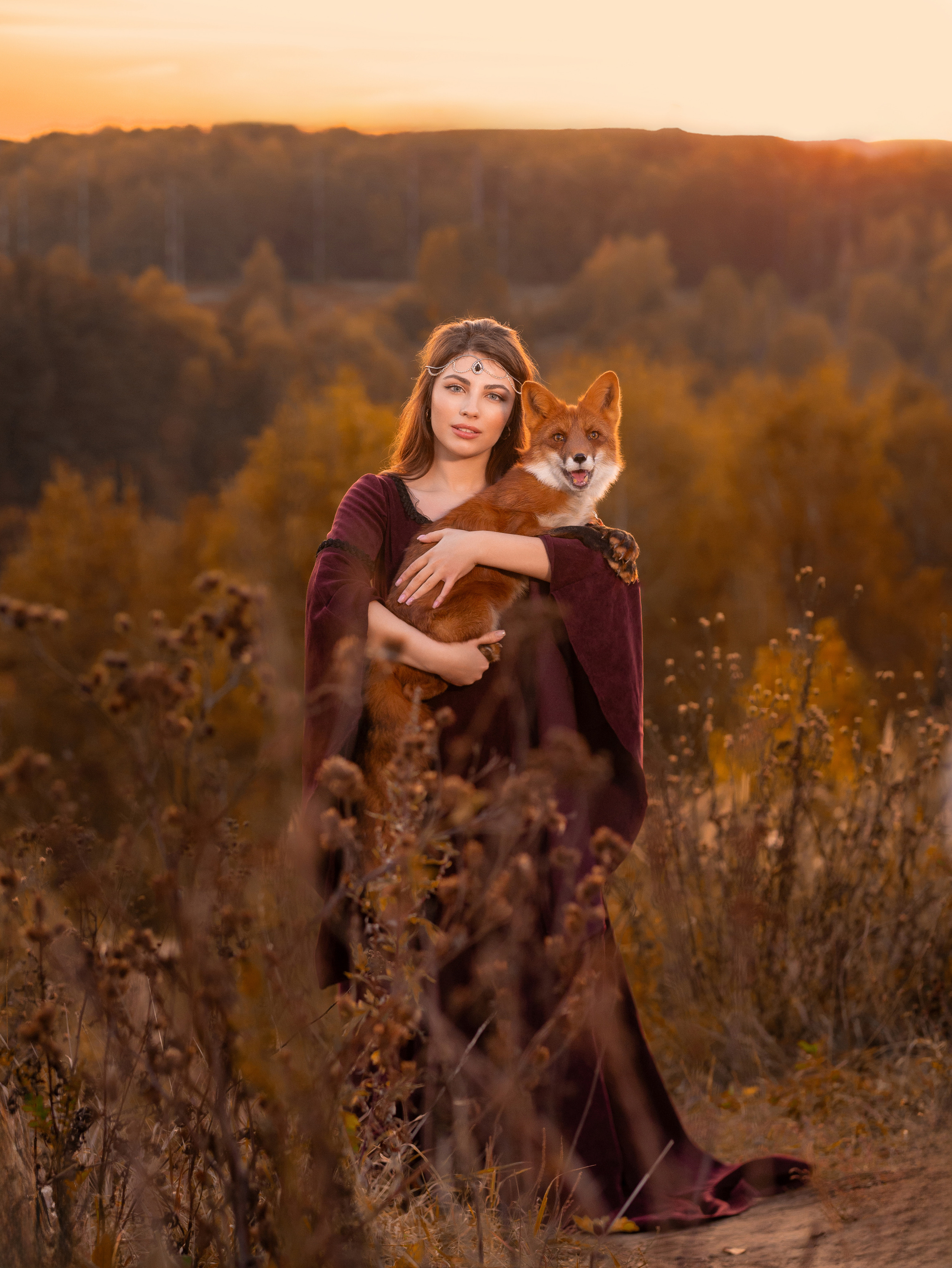 Анна с лисой. Арт фотограф, женский фотограф Москва