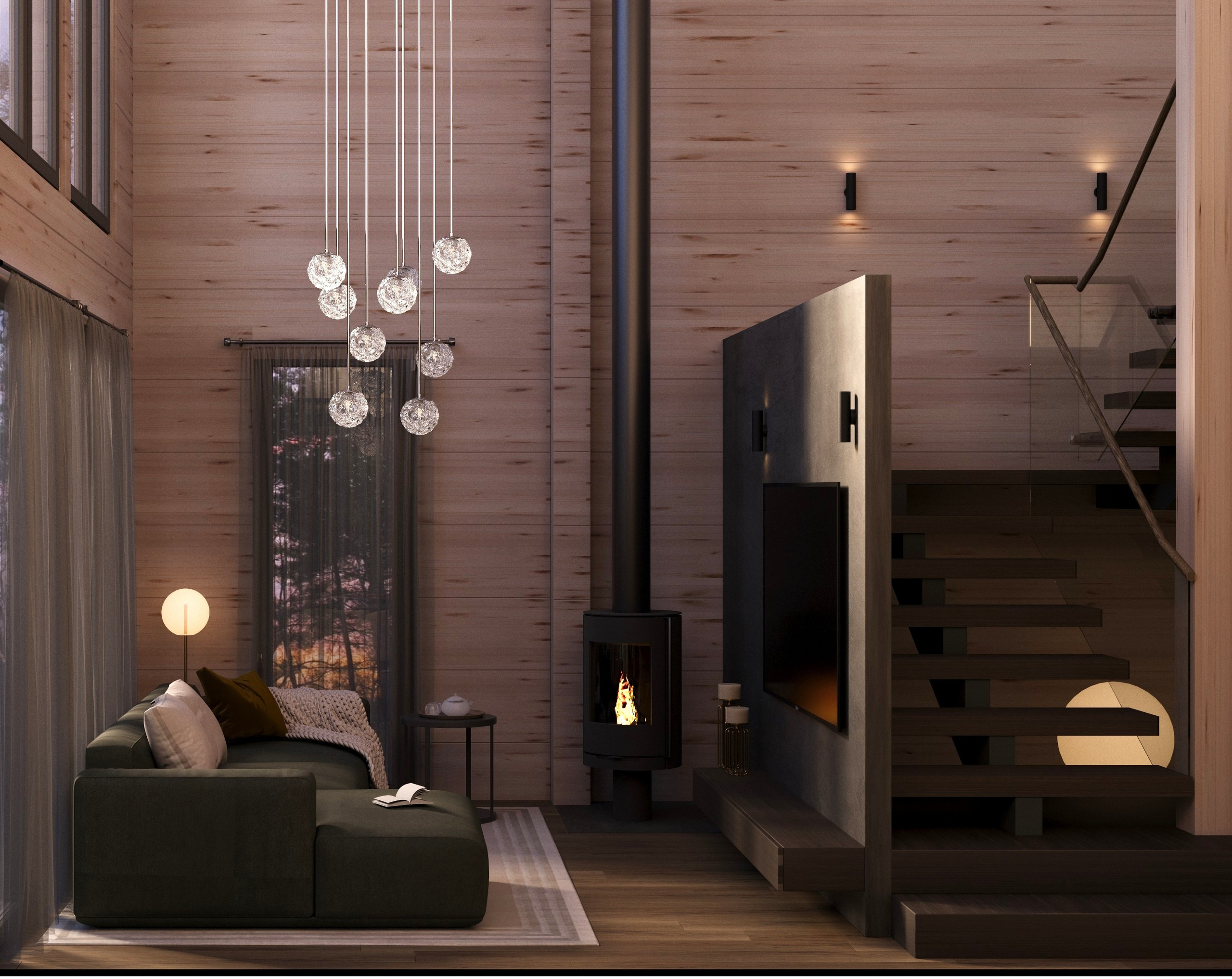 Загородный дом. Дизайн интерьера в СПб