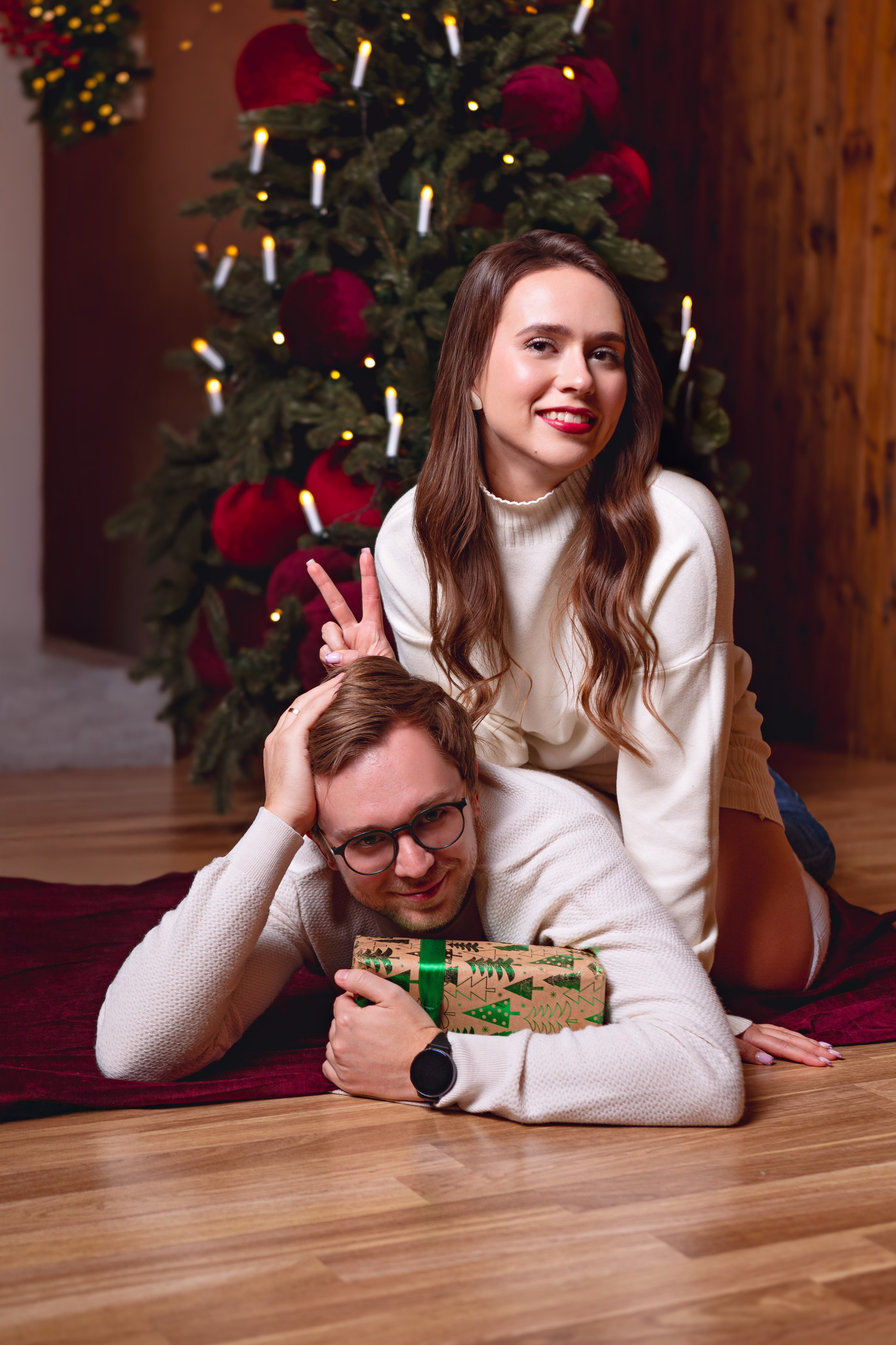 Новогодняя Love story фотосессия в студии Photohub Минск