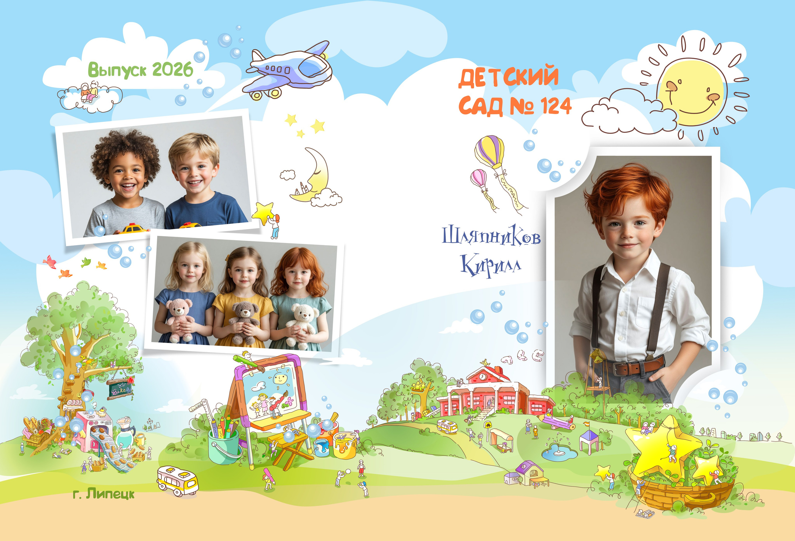medlori fotobook Выпускной альбом для детского сада "Мир детства", группа Радуга, фотограф Медведева Лариса Липецк