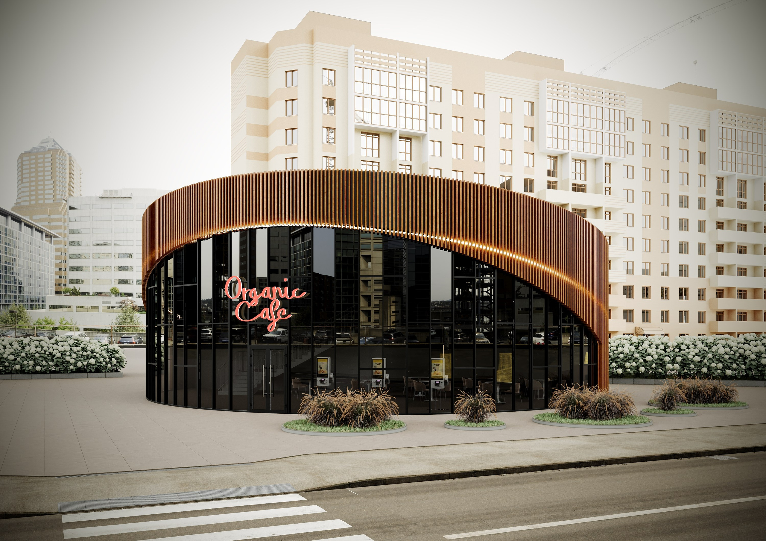 Визуализация кафе, концепт. Дизайн интерьера и экстерьера в Санкт-Петербурге Яна Емельянова