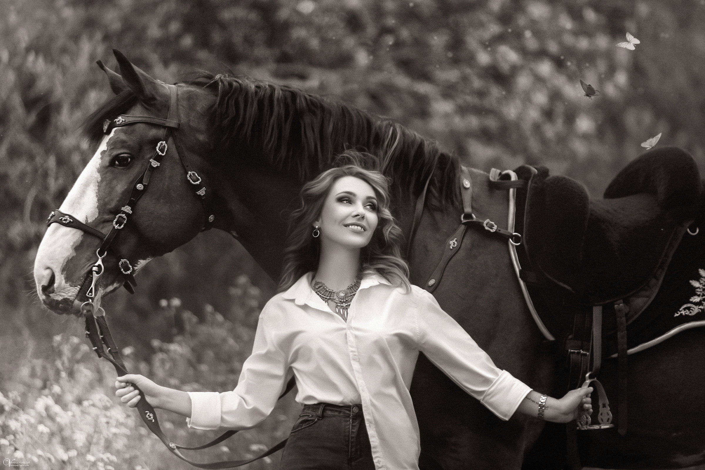 Катя и конь Пётр. Фотограф женский и мужской портрет Санкт-Петербург