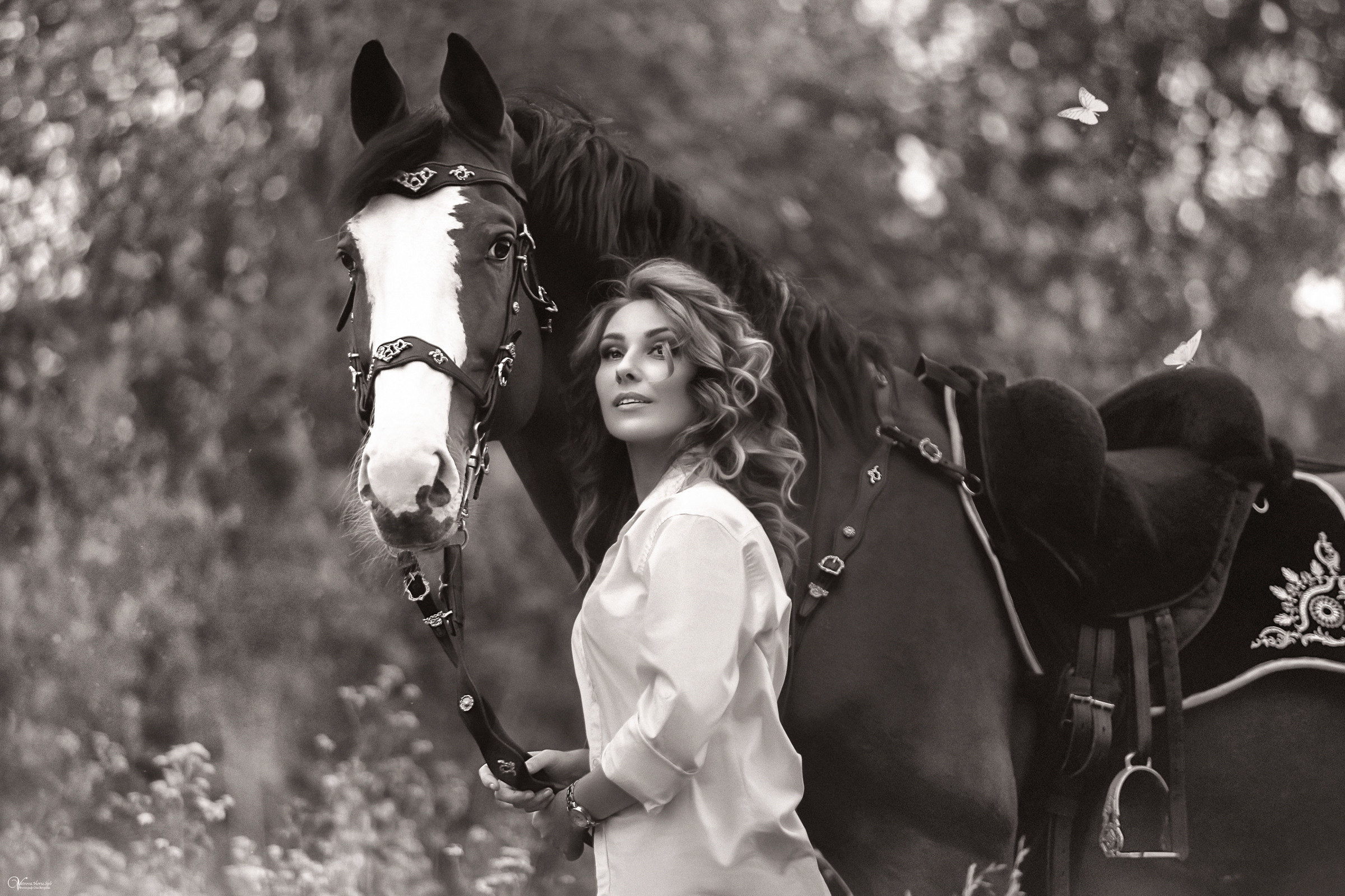 Катя и конь Пётр. Фотограф женский и мужской портрет Санкт-Петербург