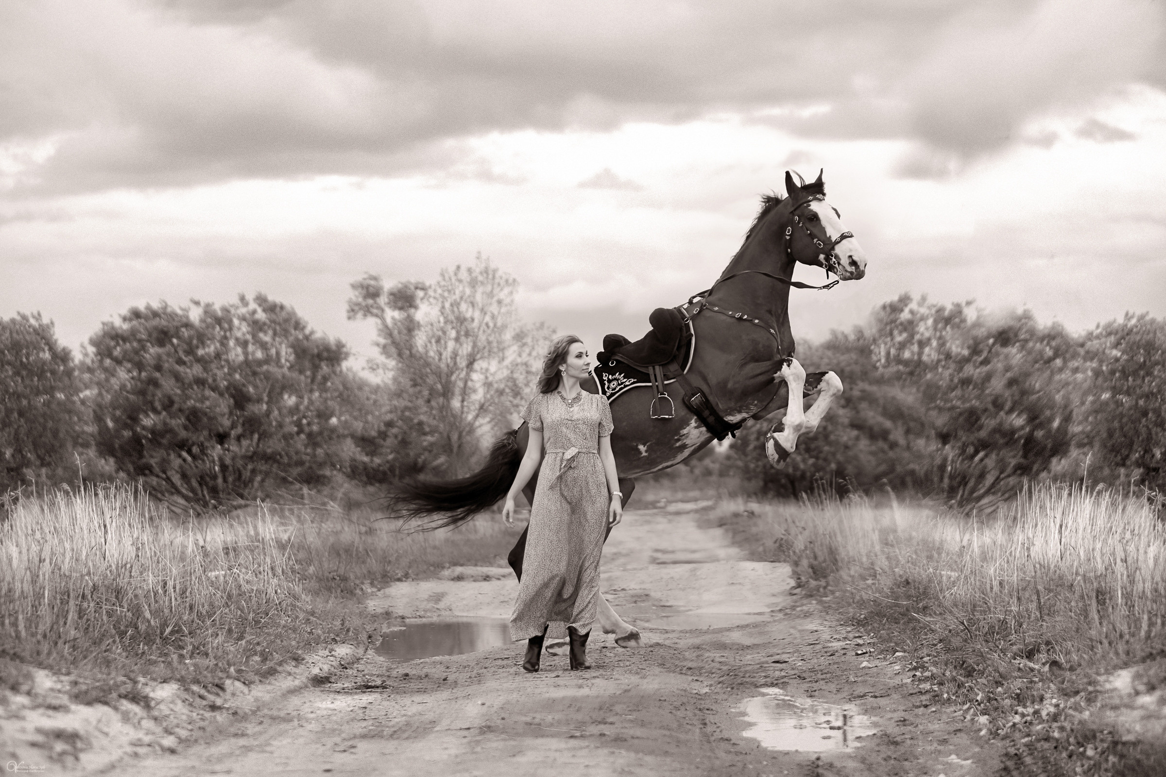 Катя и конь Пётр. Фотограф женский и мужской портрет Санкт-Петербург