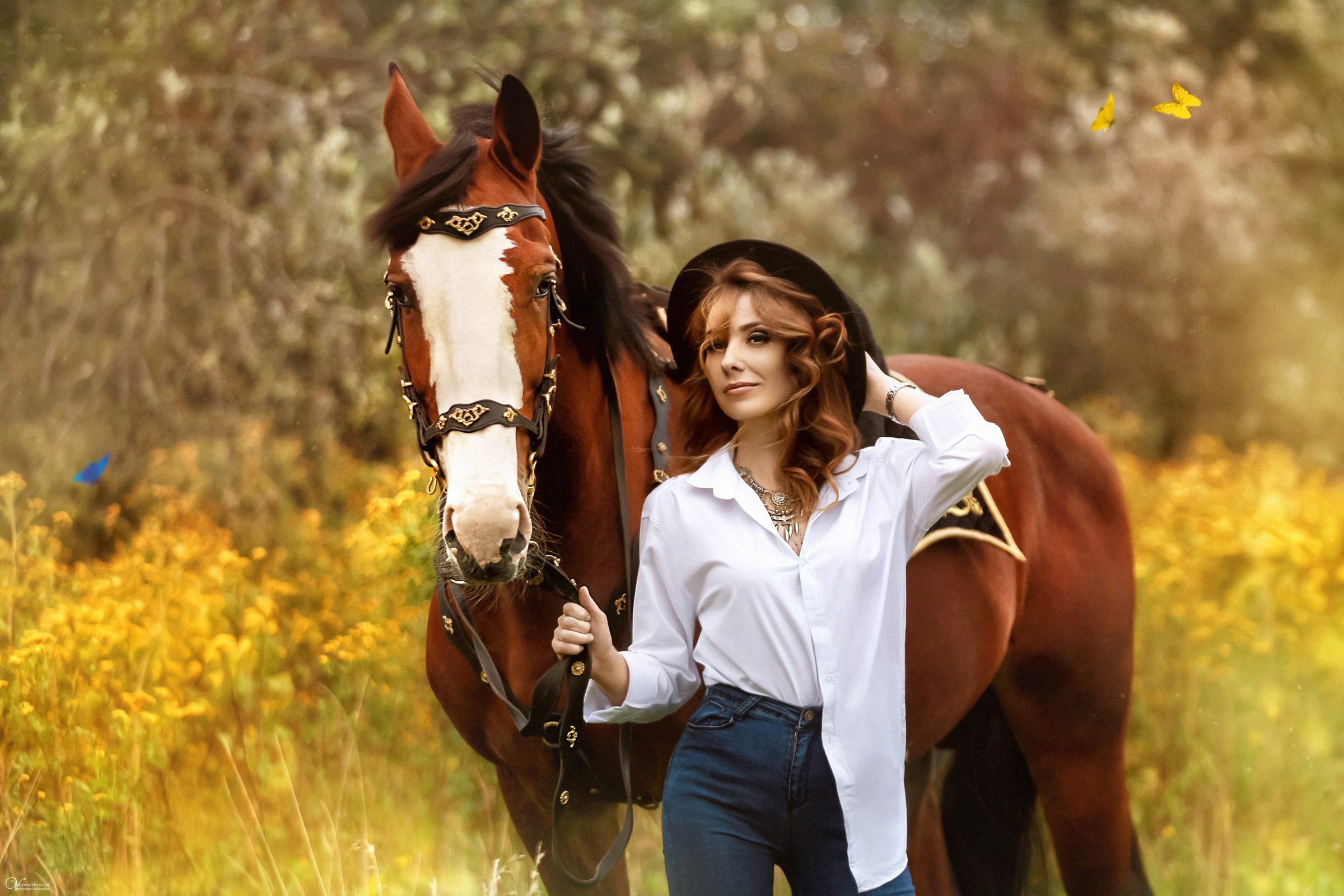 Катя и конь Пётр. Фотограф женский и мужской портрет Санкт-Петербург