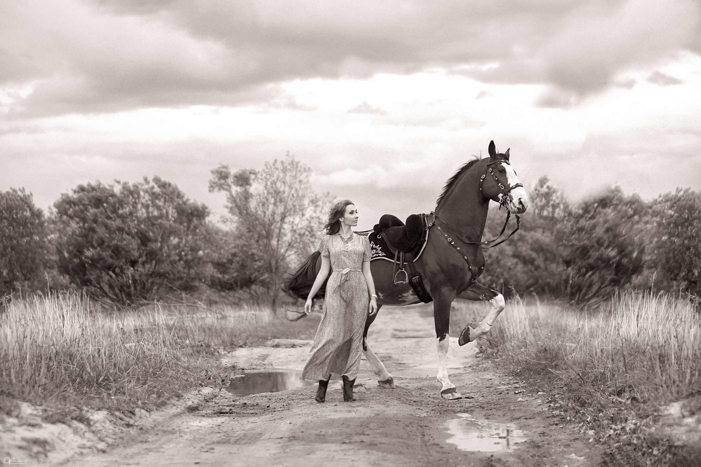 Катя и конь Пётр. Фотограф женский и мужской портрет Санкт-Петербург