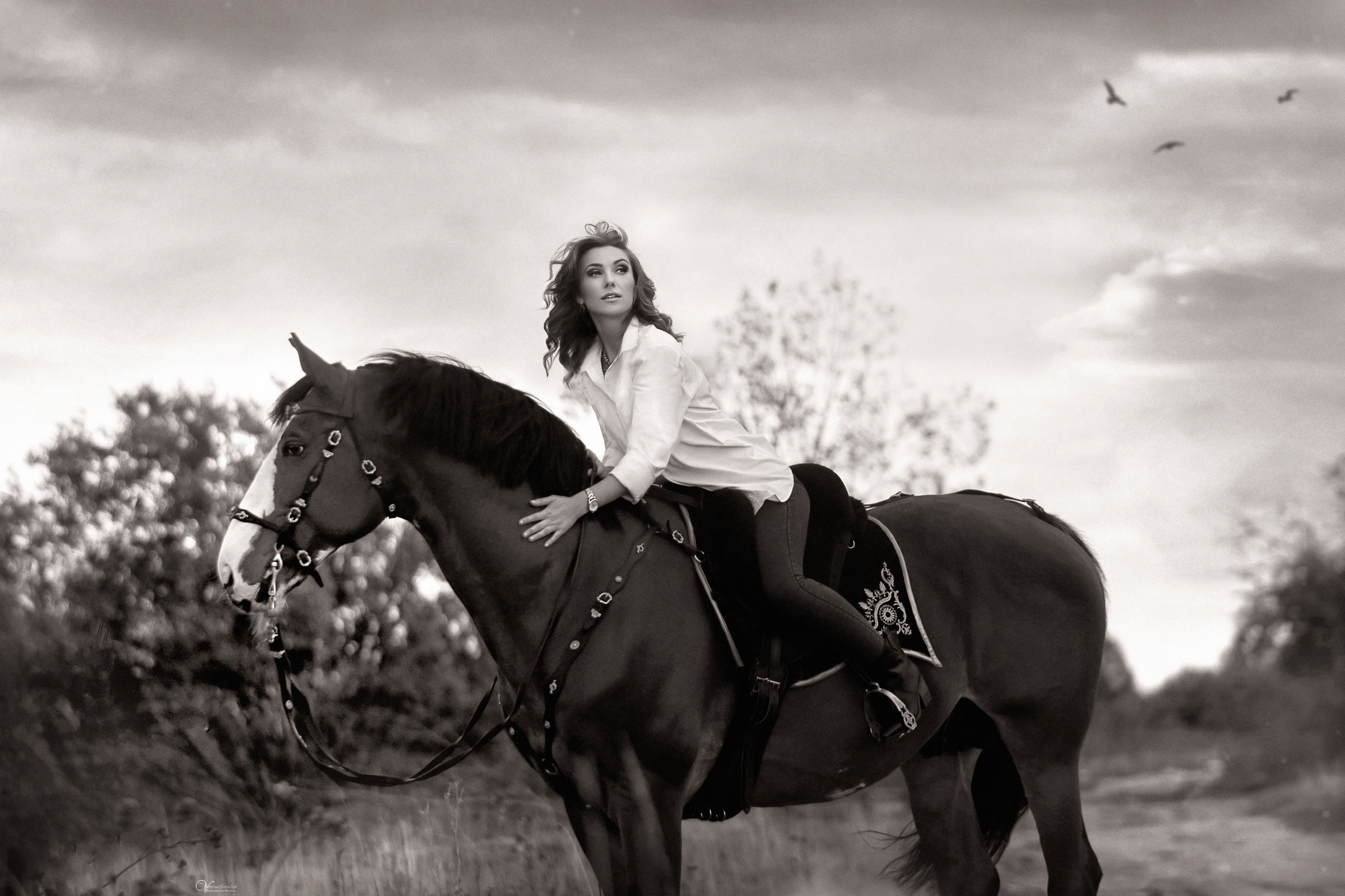 Катя и конь Пётр. Фотограф женский и мужской портрет Санкт-Петербург