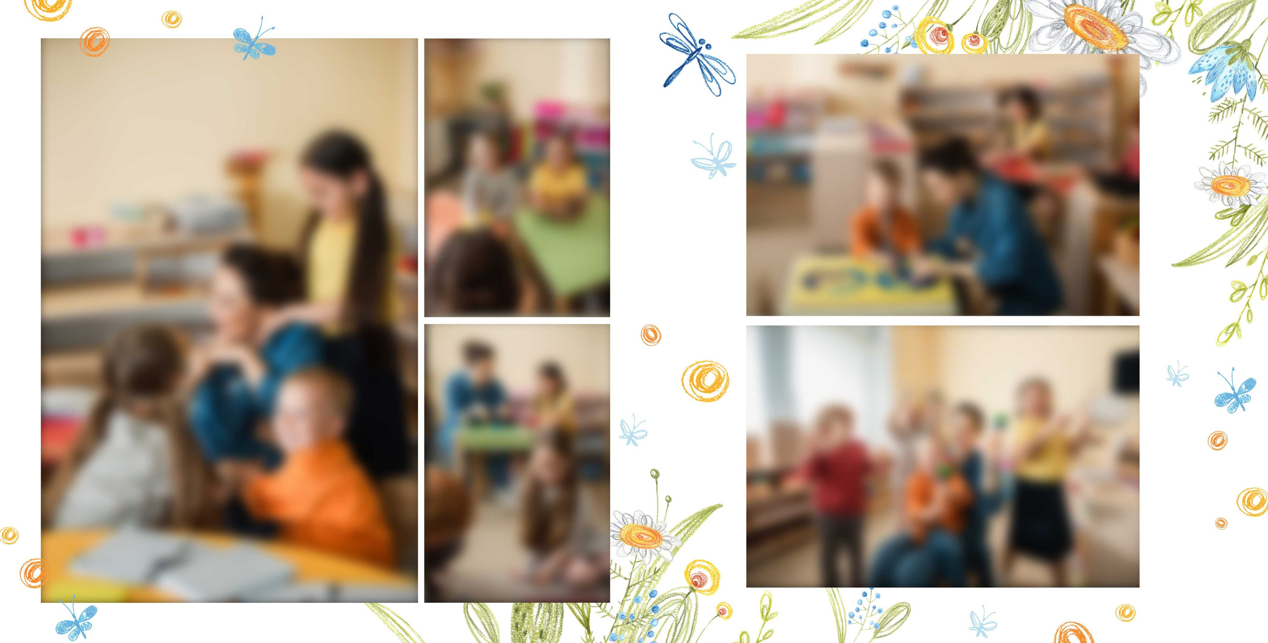 Дизайн «Цветы» для детского сада на 5 разворотов. Medlori fotobook Выпускные альбомы в Липецке Лариса Медведева