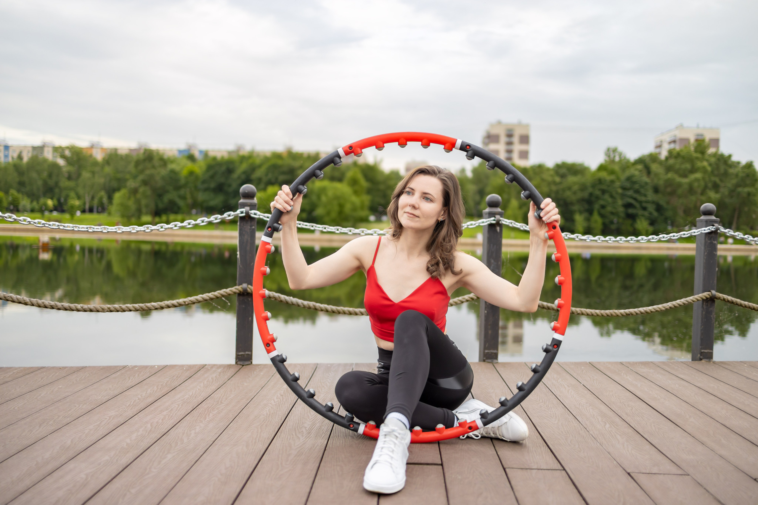 Спортивная фотосессия с хула хупом и йога, пилатес. Репортажный, семейный и студийный фотограф в Москве Демин Алексей