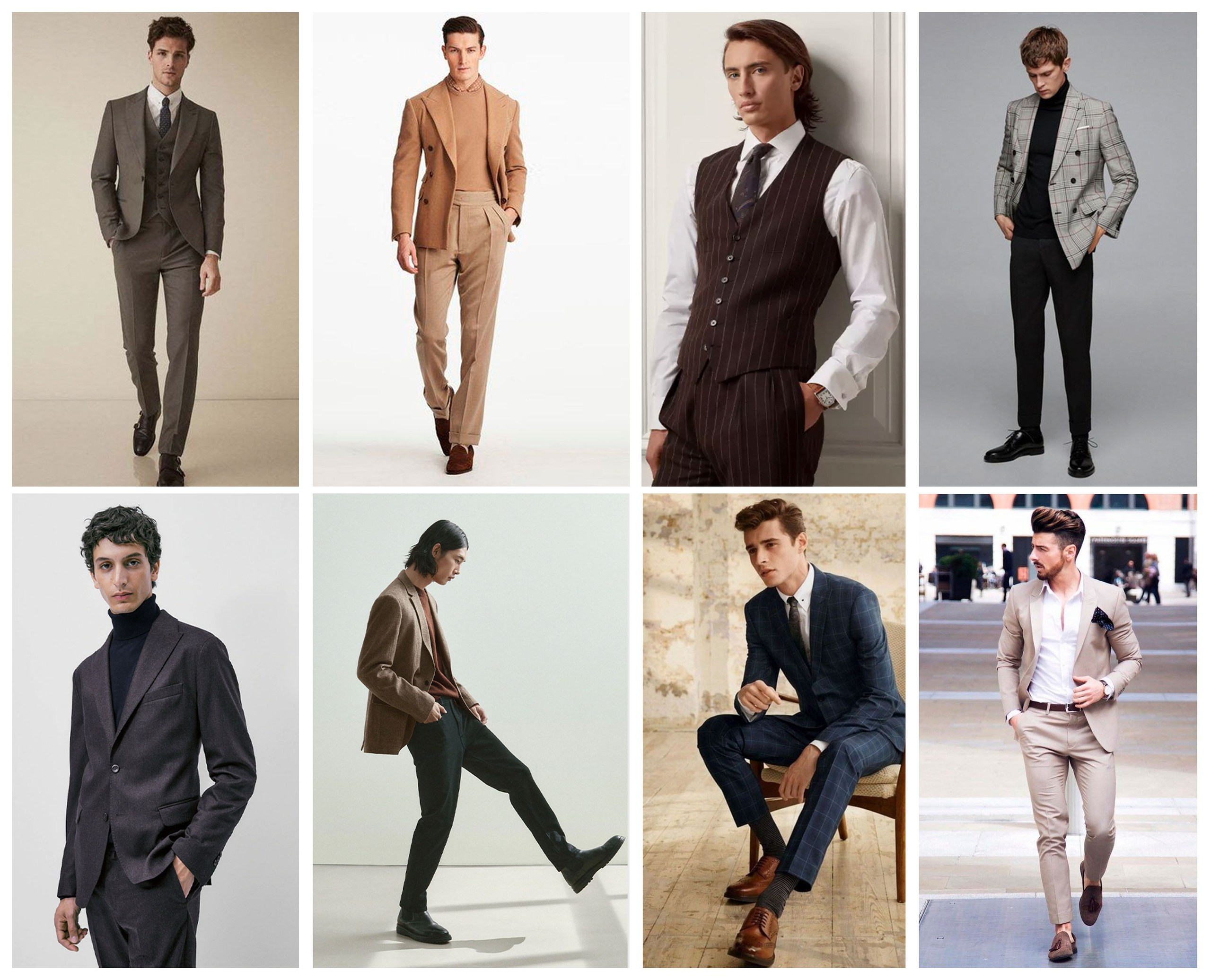 Комплект одежды желательно многослойный. Костюмы двойки, тройки + рубашка или водолазка.Элементы можно комбинировать по-разному. Для части кадров пиджак можно будет снять.Обувь классическая с подходящими носками.Аксессуары по желанию: галстук, ремень, платок, часы.