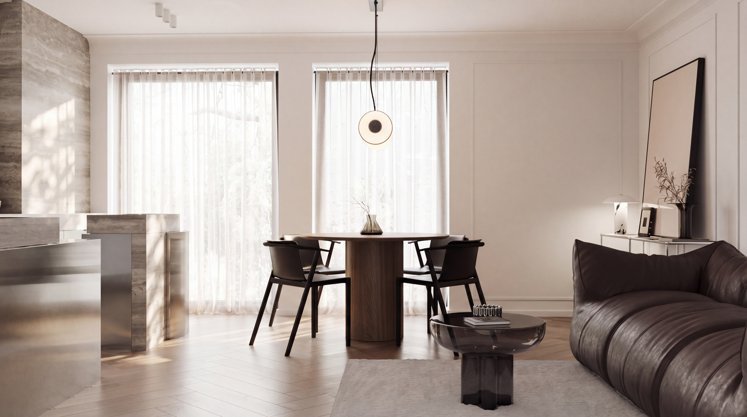 Minimalist Apartment Interior. Глухова Елизавета — 3Д визуализатор & дизайнер интерьеров