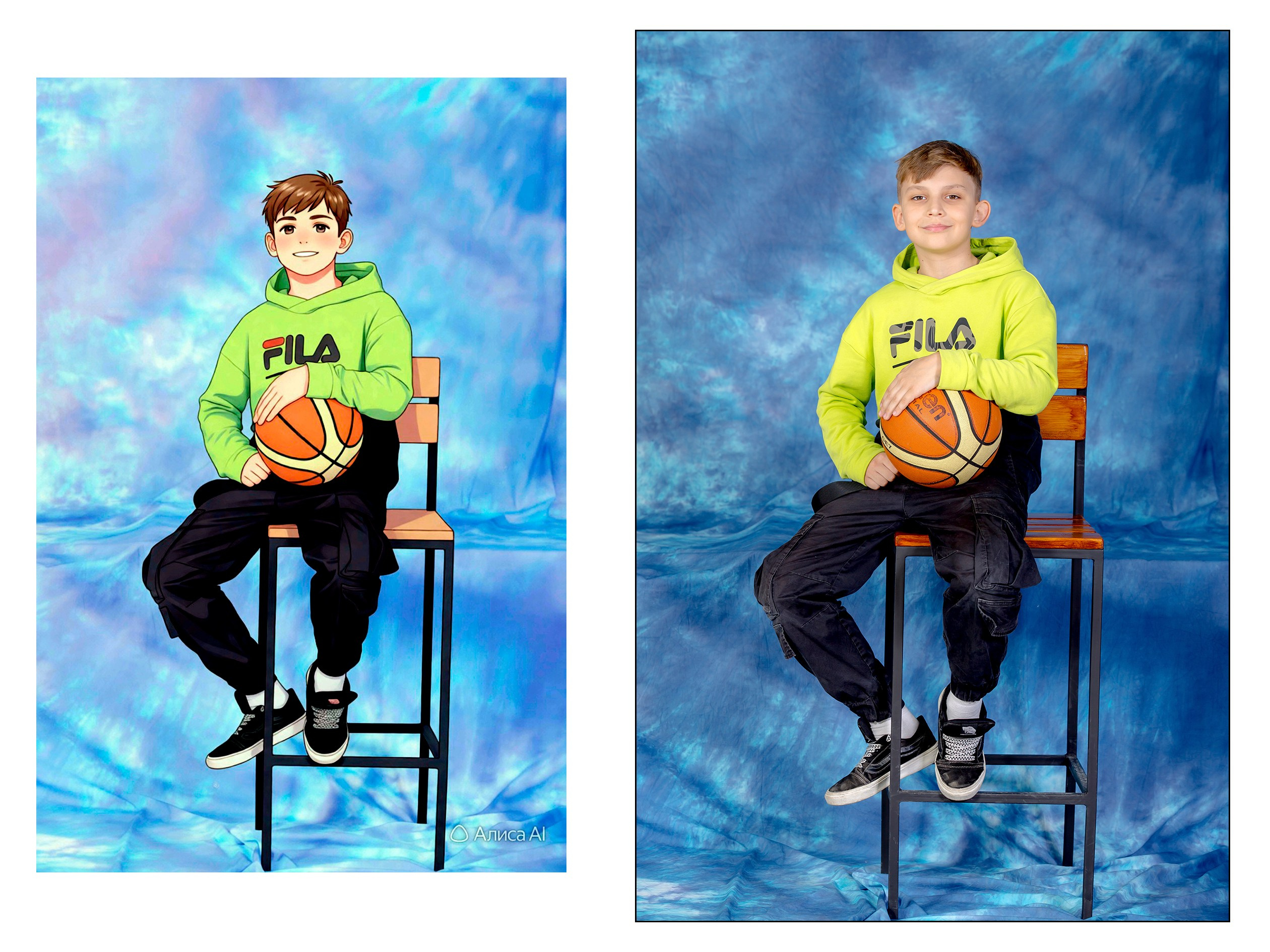 4А в СТУДИИ + АНИМЕ от ИИ Алиса. Семейный фотограф в Новороссийске Игорь Белослюдцев