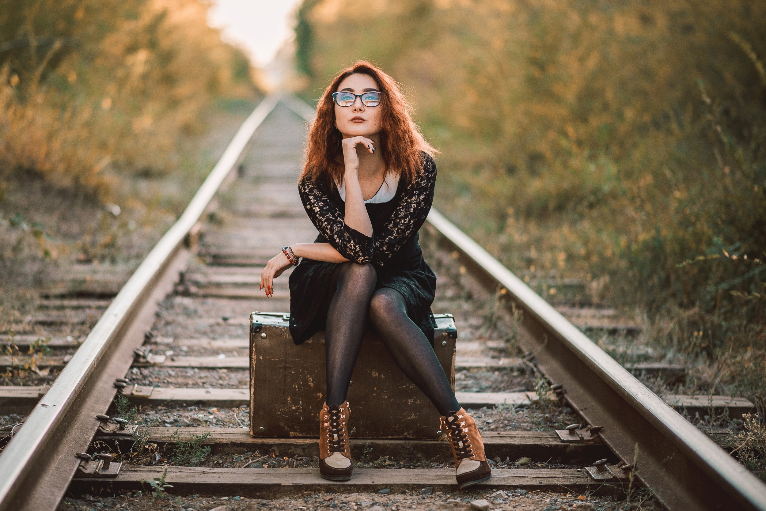 Железная дорога, рельсы, фотосессия на железной дороге