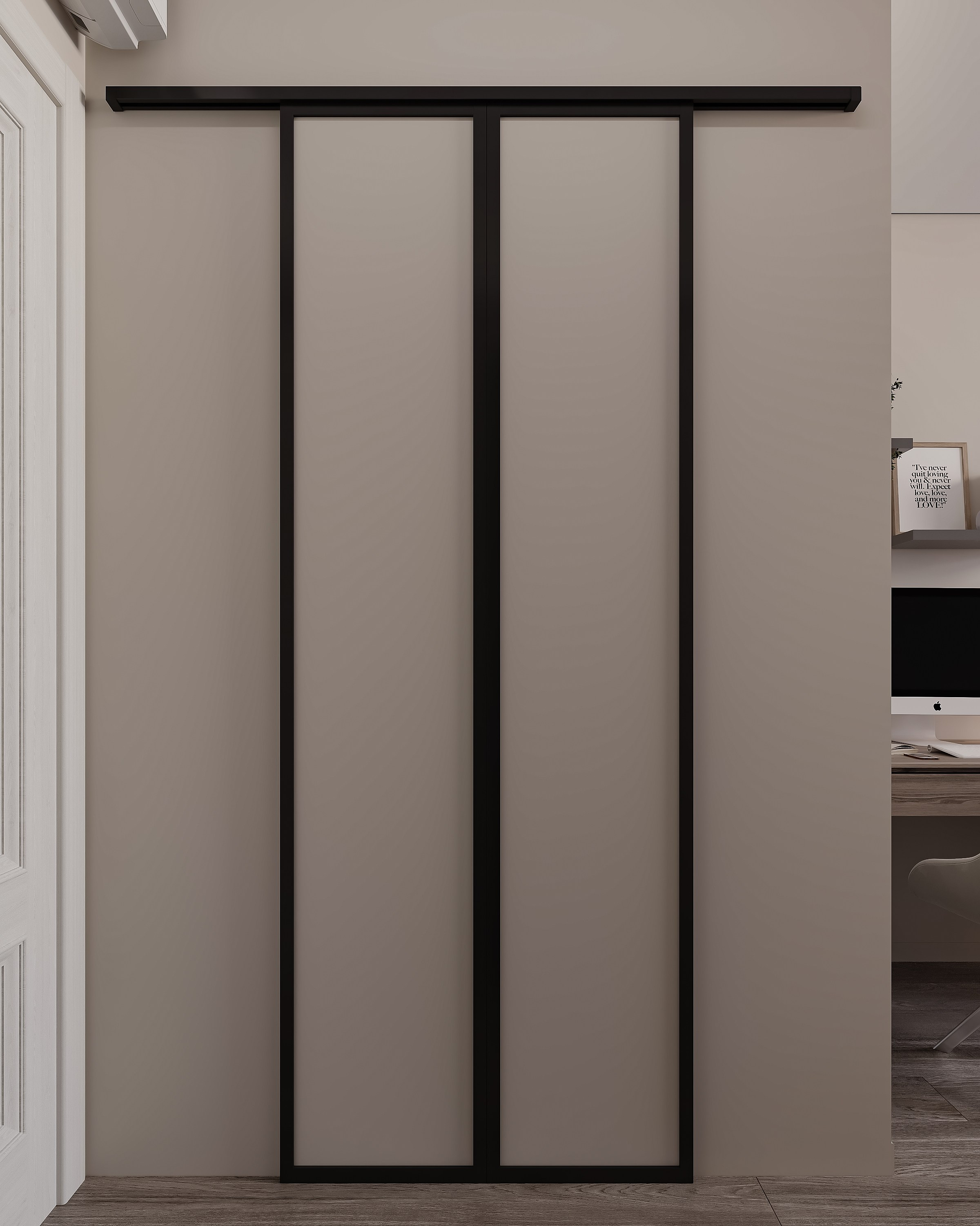 Спальня и гардероб 20 м². 3Д-Визуализация Наталья Макогонова