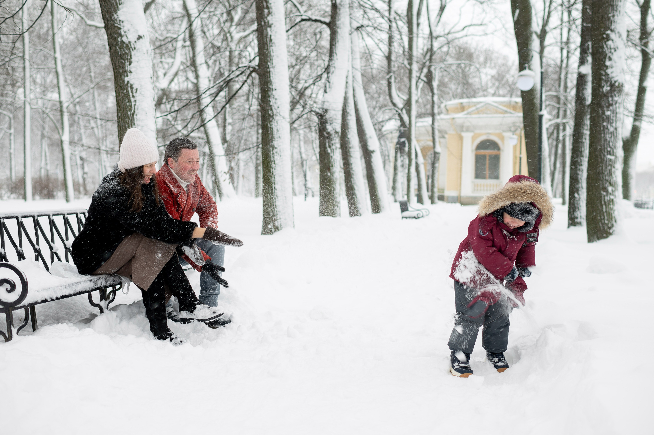 Зимняя прогулка Валерия, Андрей и Егор. Портретный, семейный и свадебный фотограф в Санкт-Петербурге и в Пушкине Ширяев Денис