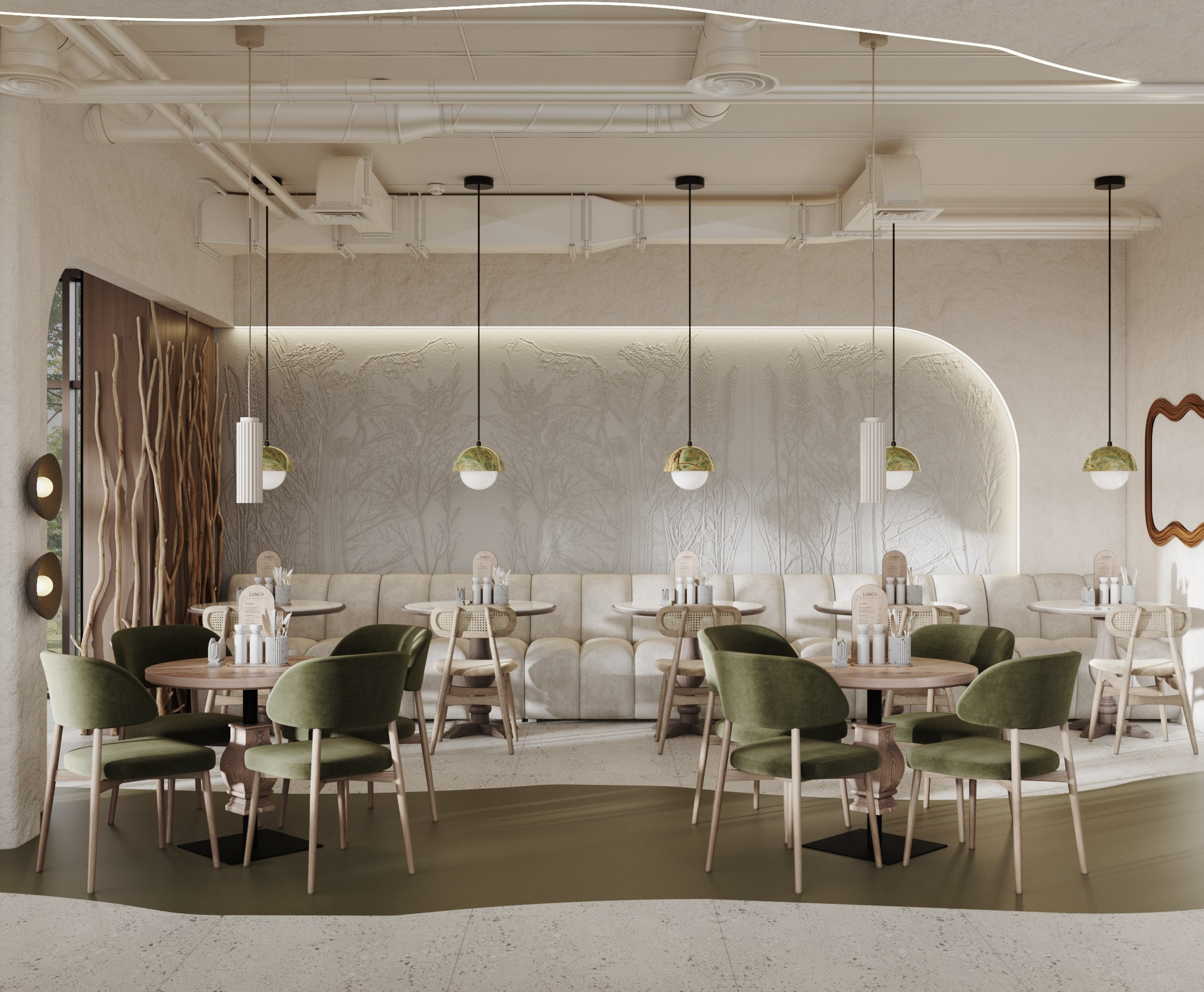 Проект Кафе #1. Интерьерная 3D Визуализация