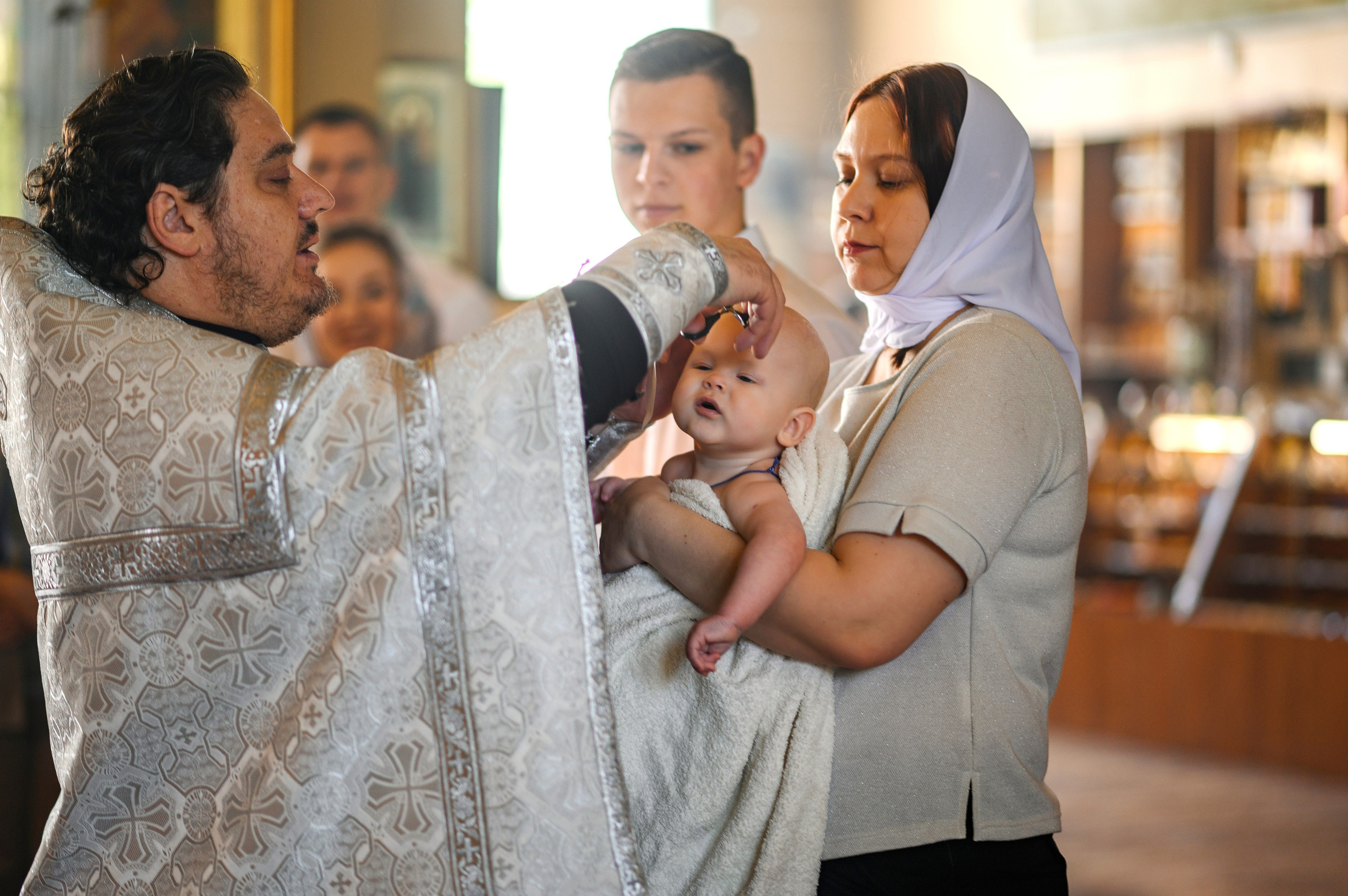 Крещение Кирилла. Церковь Введения во храм Пресвятой Богородицы (Веселовка). Свадебный и семейный Фотограф в Пензе Татьяна Лапоногова