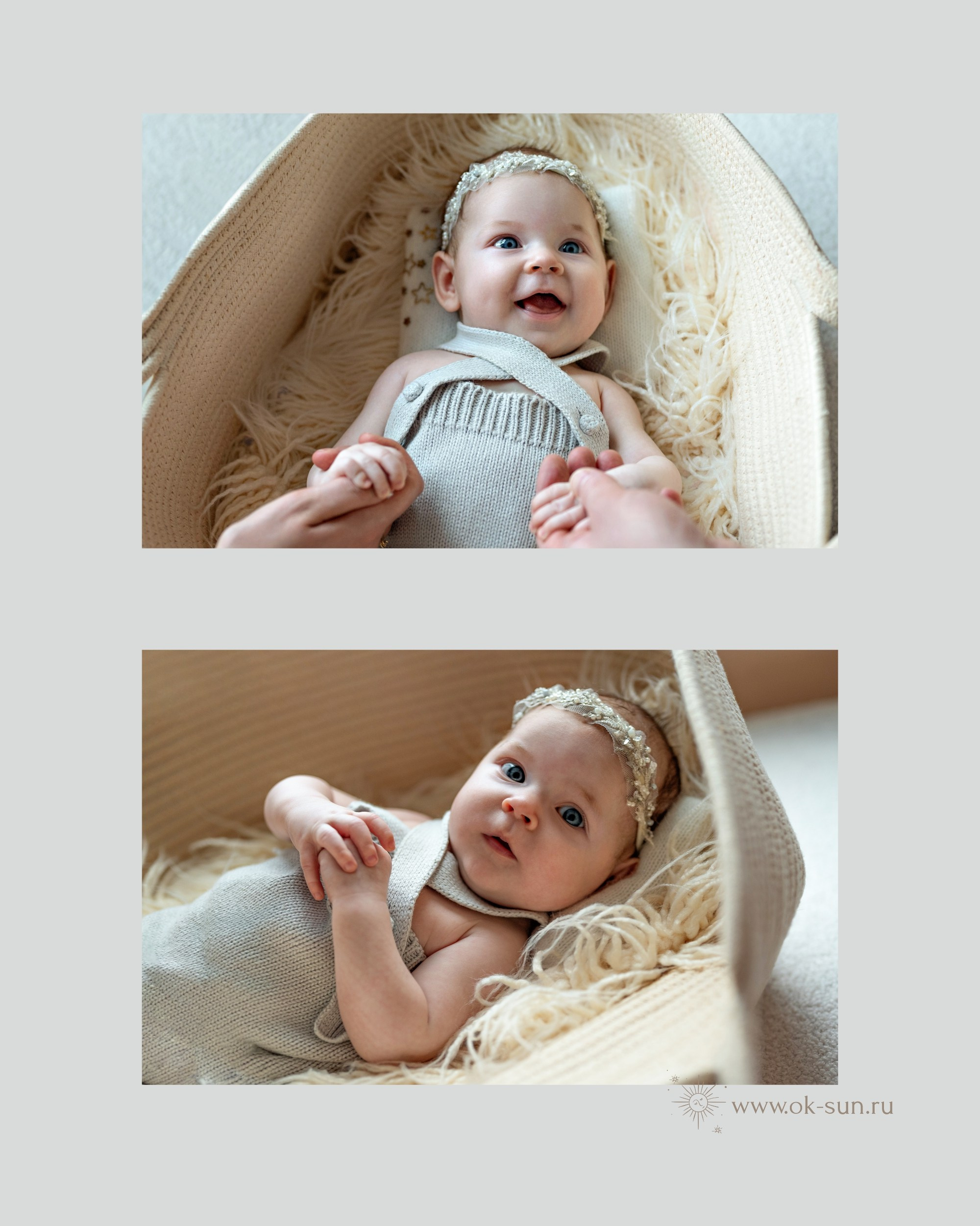 Фотосессия девочки в 2 месяца в стилистике newborn