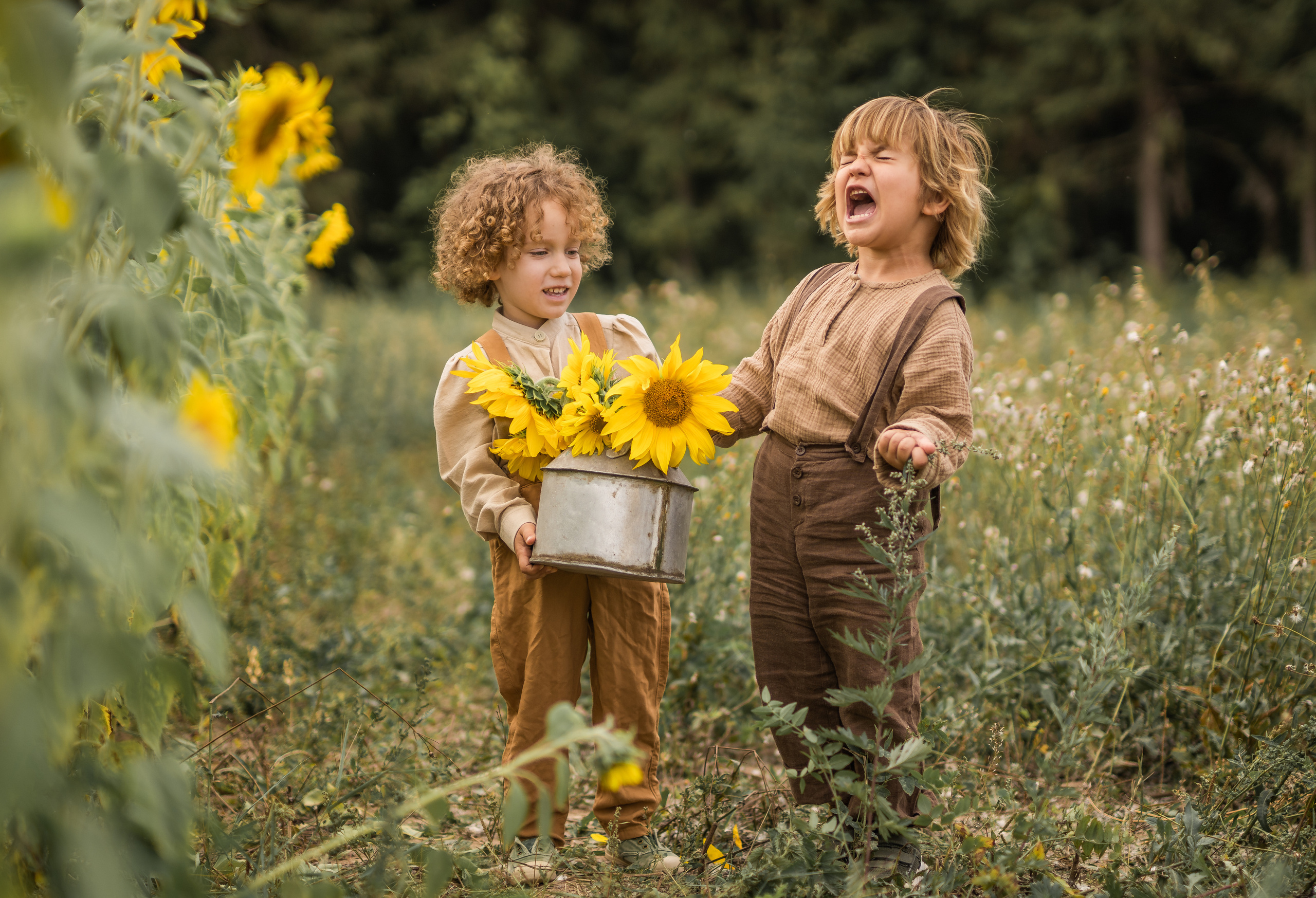 Дети в поле. Семейный фотограф Ефремова Виктория