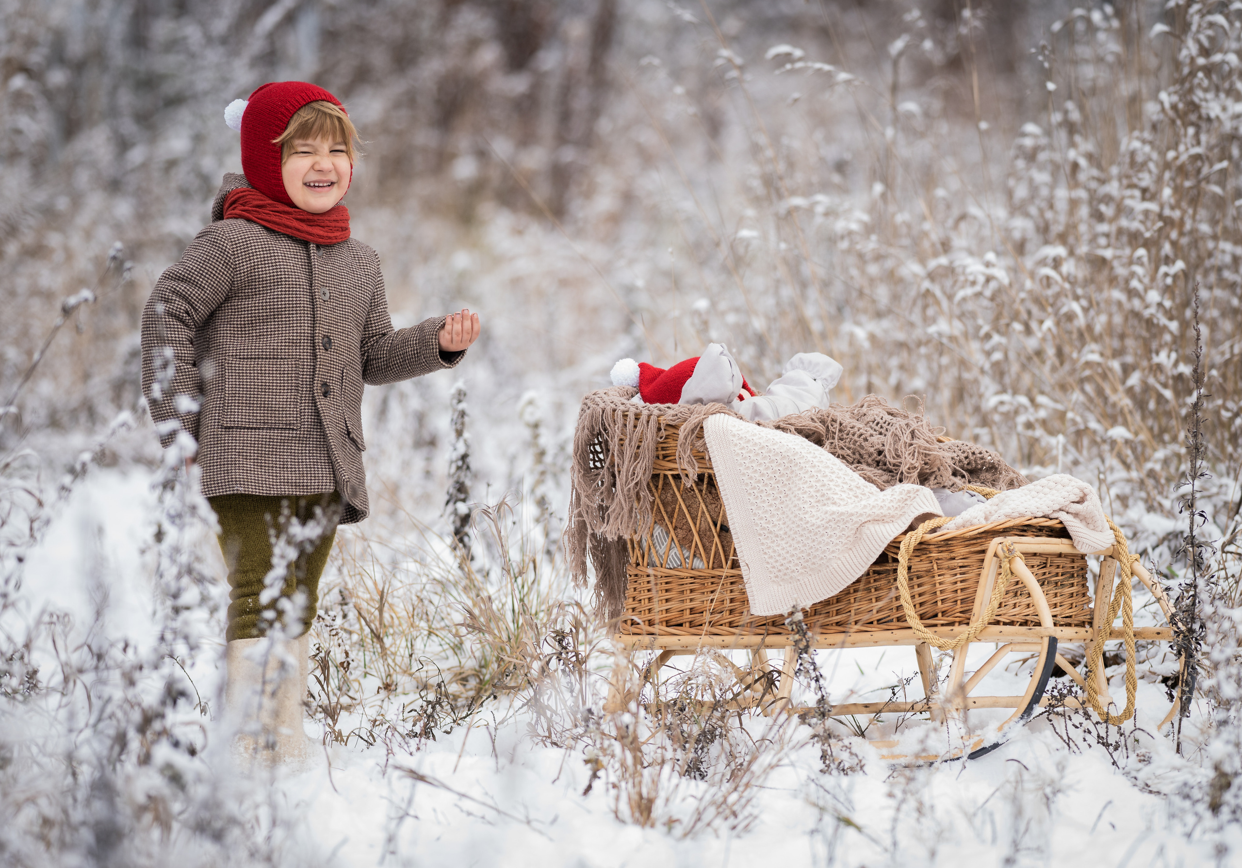Снежная прогулка Савелия и Марфы. Семейный фотограф Ефремова Виктория