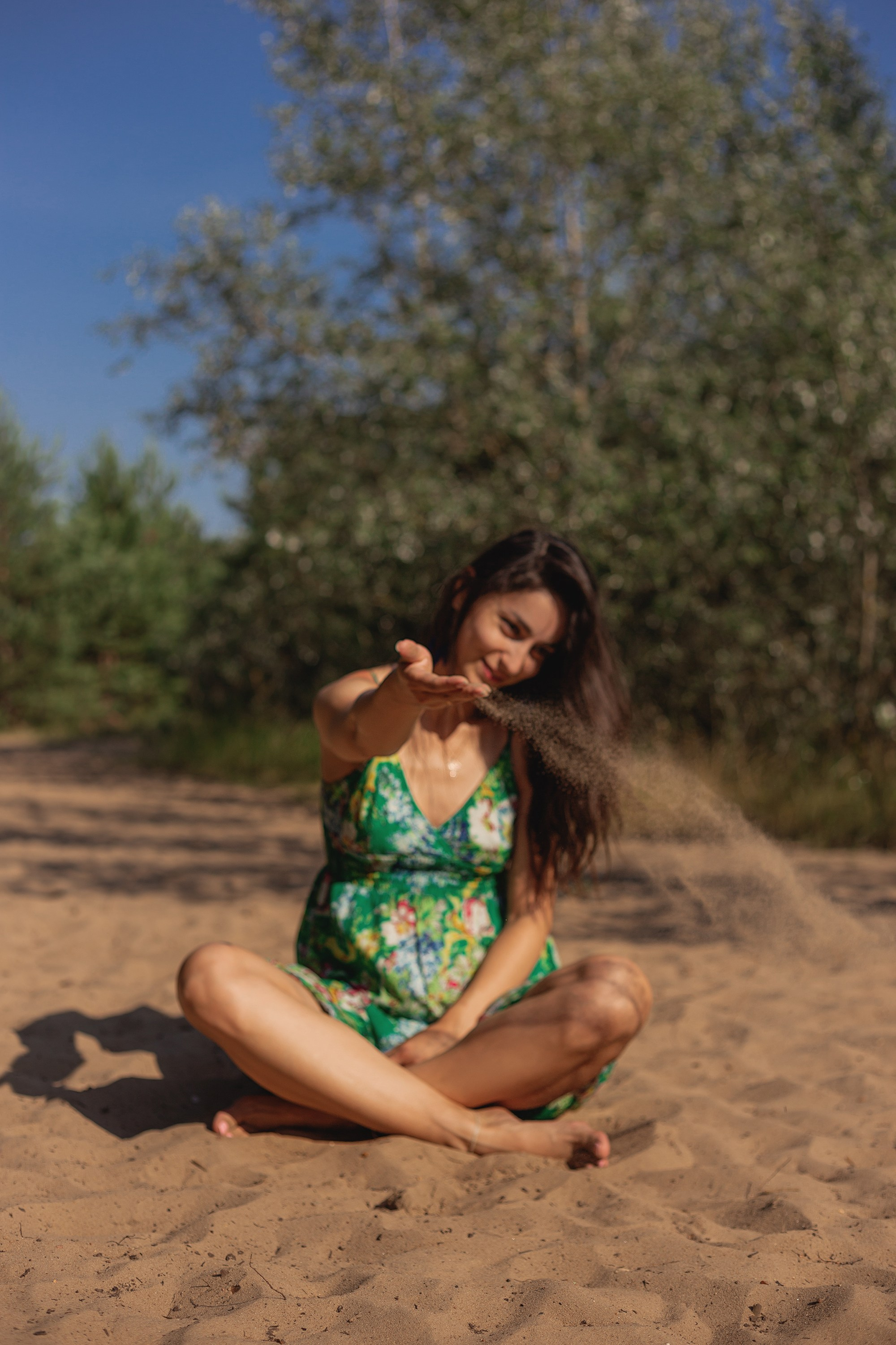 фотограф Анна Добрачёва, Anna Dobracheva, AIDphoto, беременность, серебренный бор, фотосессия в лесу, песок