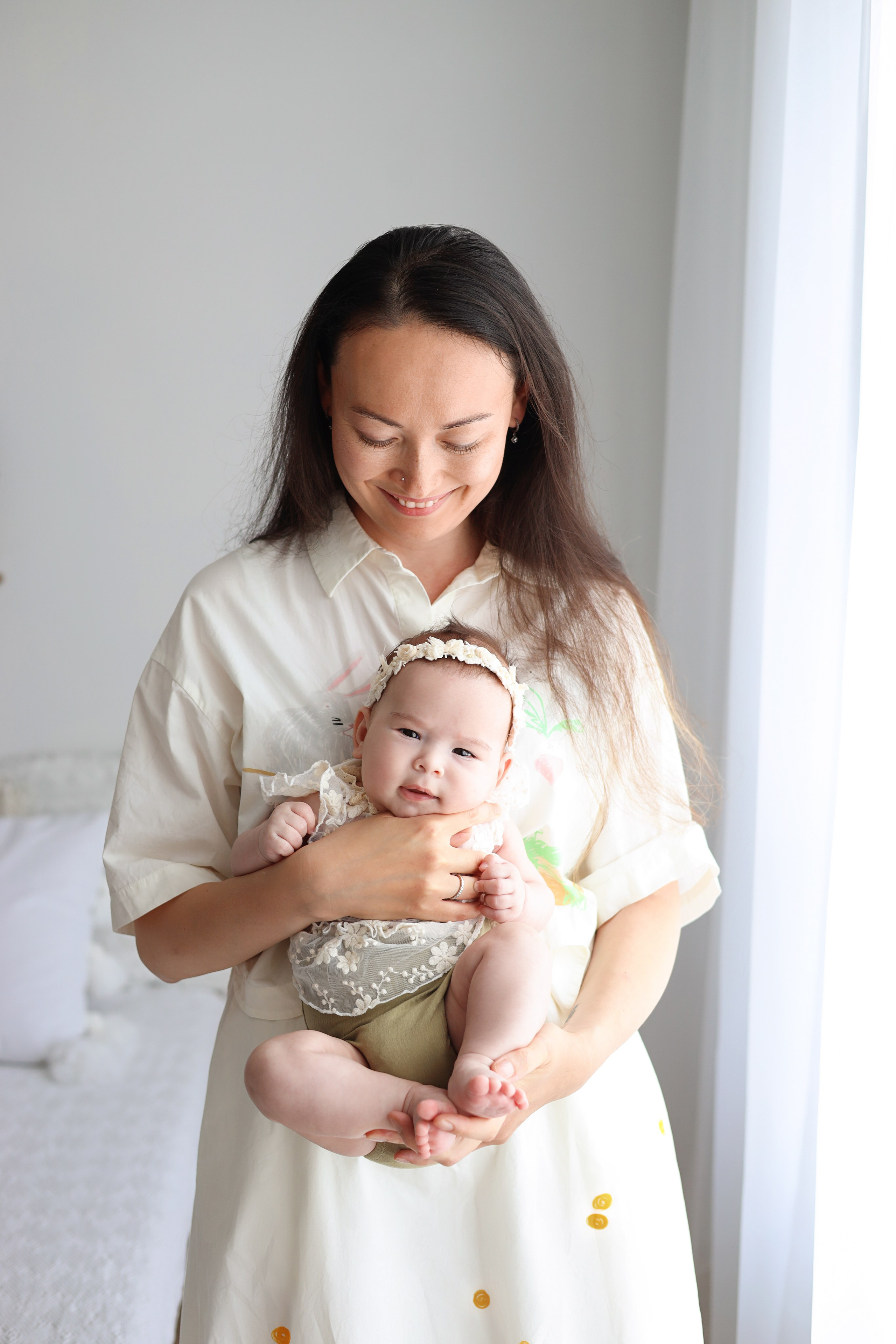 Фотосессия Василисы в студии в Бутово. Фотограф новорожденных Москва. Ньюборн фотограф Москва