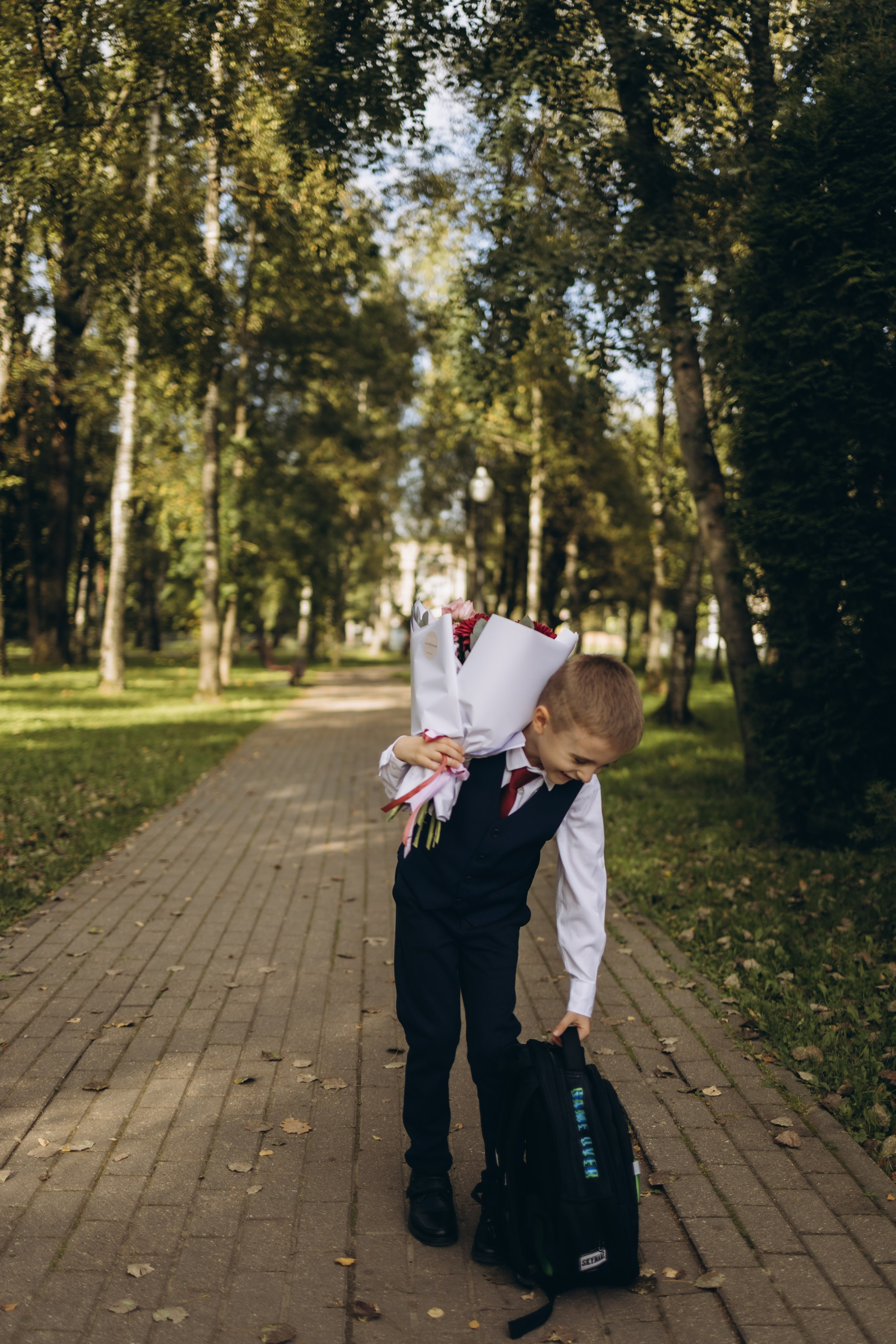 Первая школьная фотография Димули (1.09.2025 г.) г. Обнинск (Калужская обл.). Надежда Стар семейный и церковный фотограф в Жукове и Калужской области